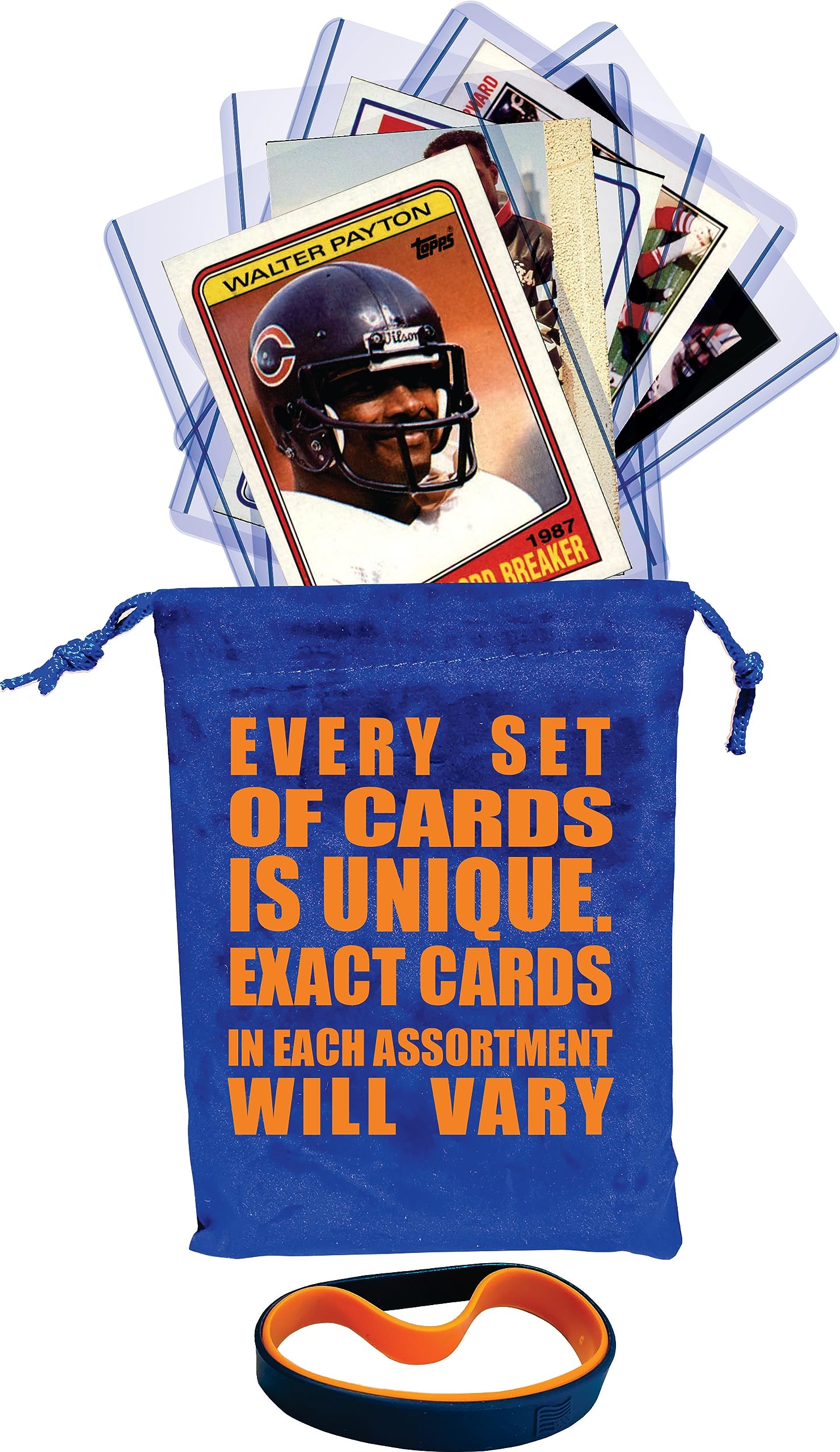 Walter Payton Chicago Bears Football Cards (5-Pack) - Vintage NFL Collectibles for Fans, Gifts & Memorabilia Display