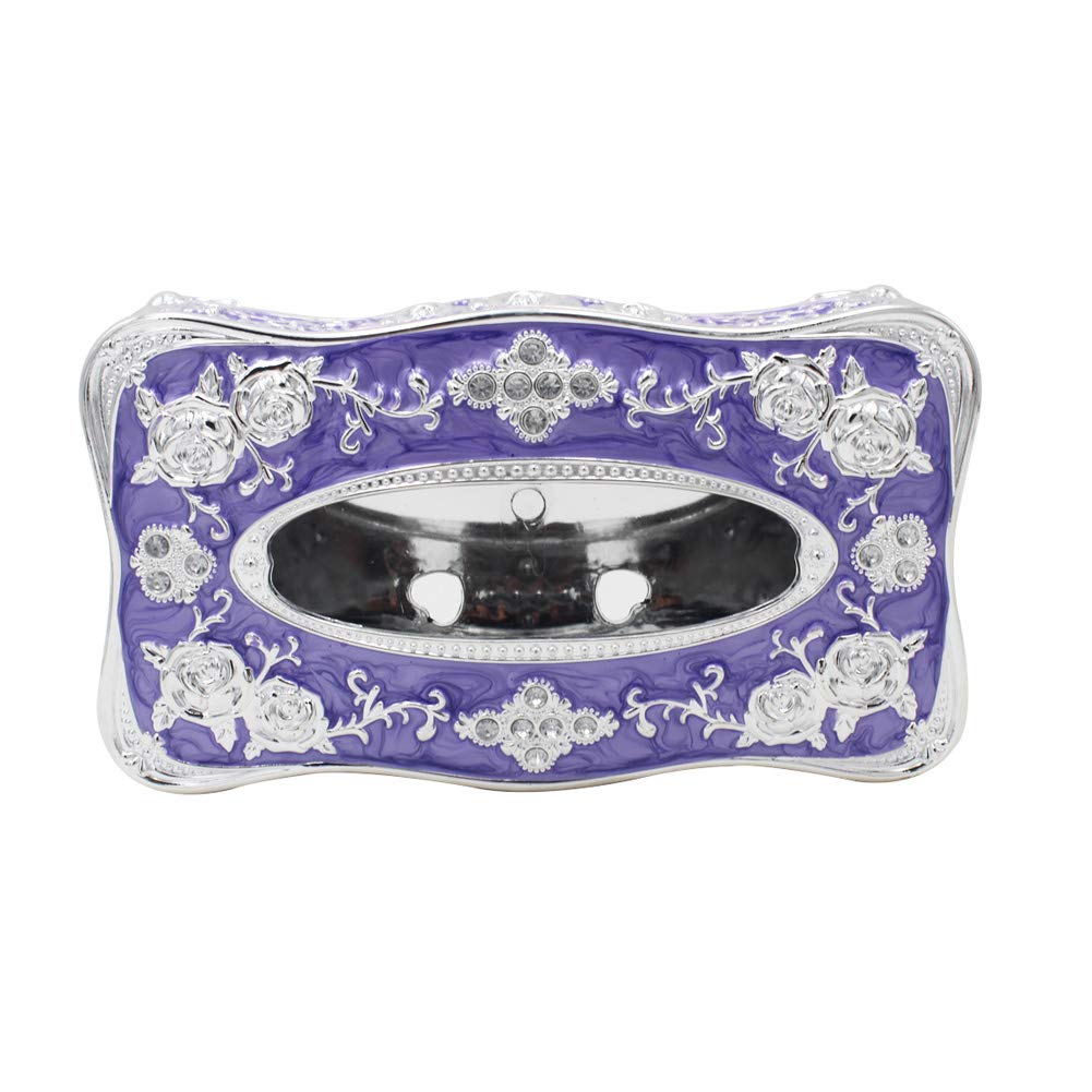 Elegant Purple Rectangular Tissue Box Cover - Stylish Tissue Holder for Bathroom, Vanity, Bedroom Dresser & Office Desk | Perfect Home & Office Decor Accessory