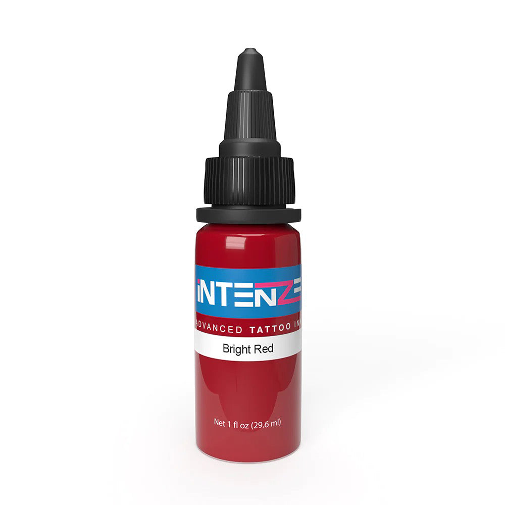 Bright Red Mario Barth Gold Label Tattoo Ink by Intenze - 1oz Bottle for Professional Tattoo Artists & Body Art Enthusiasts - Perfect for Tattoo Studios & Home Use