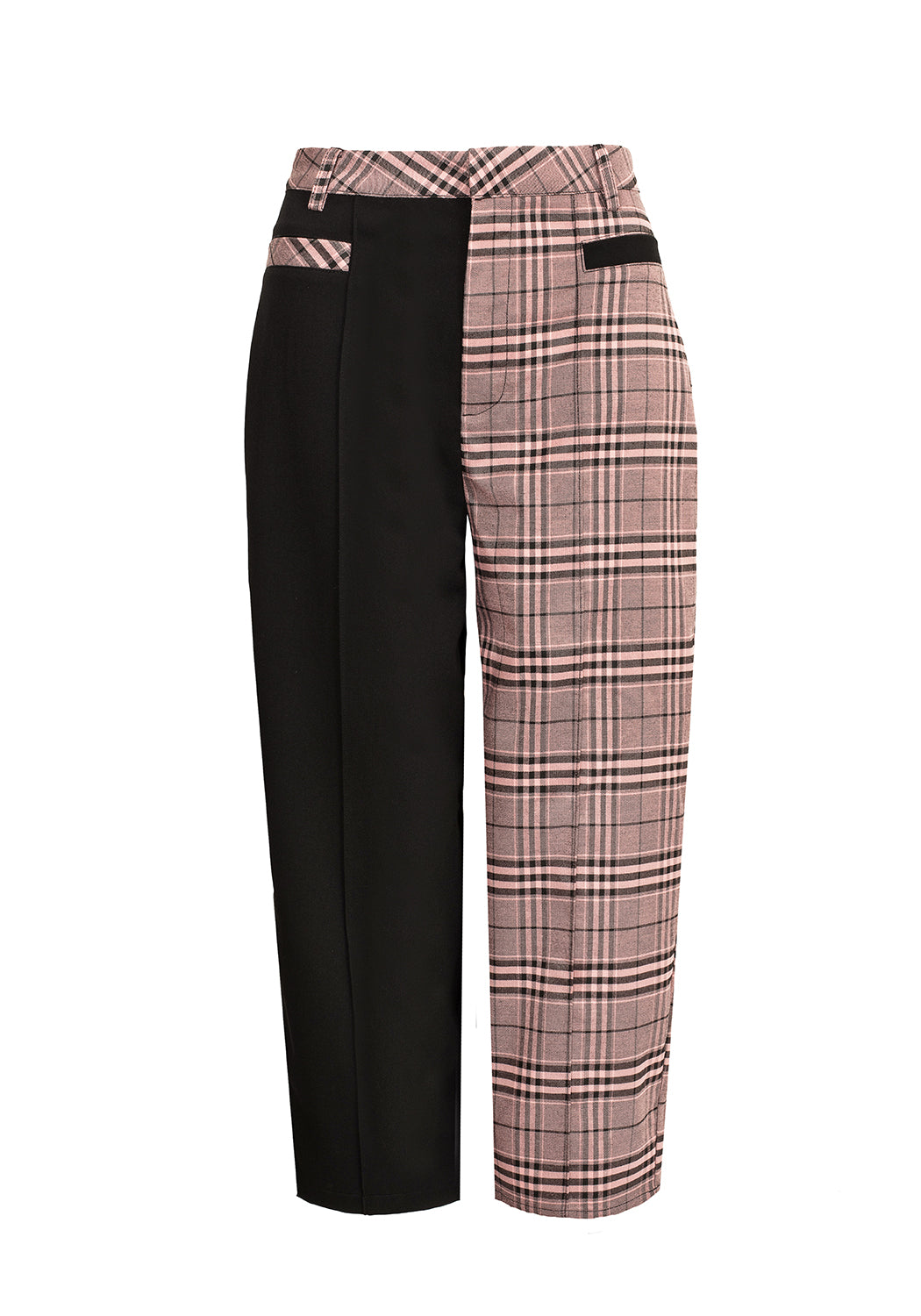 LOVEBUZZ Spliced Crop Pants for Women - High Waisted Stretch Skinny Trousers - Trendy Casual & Work Pants for Everyday Wear