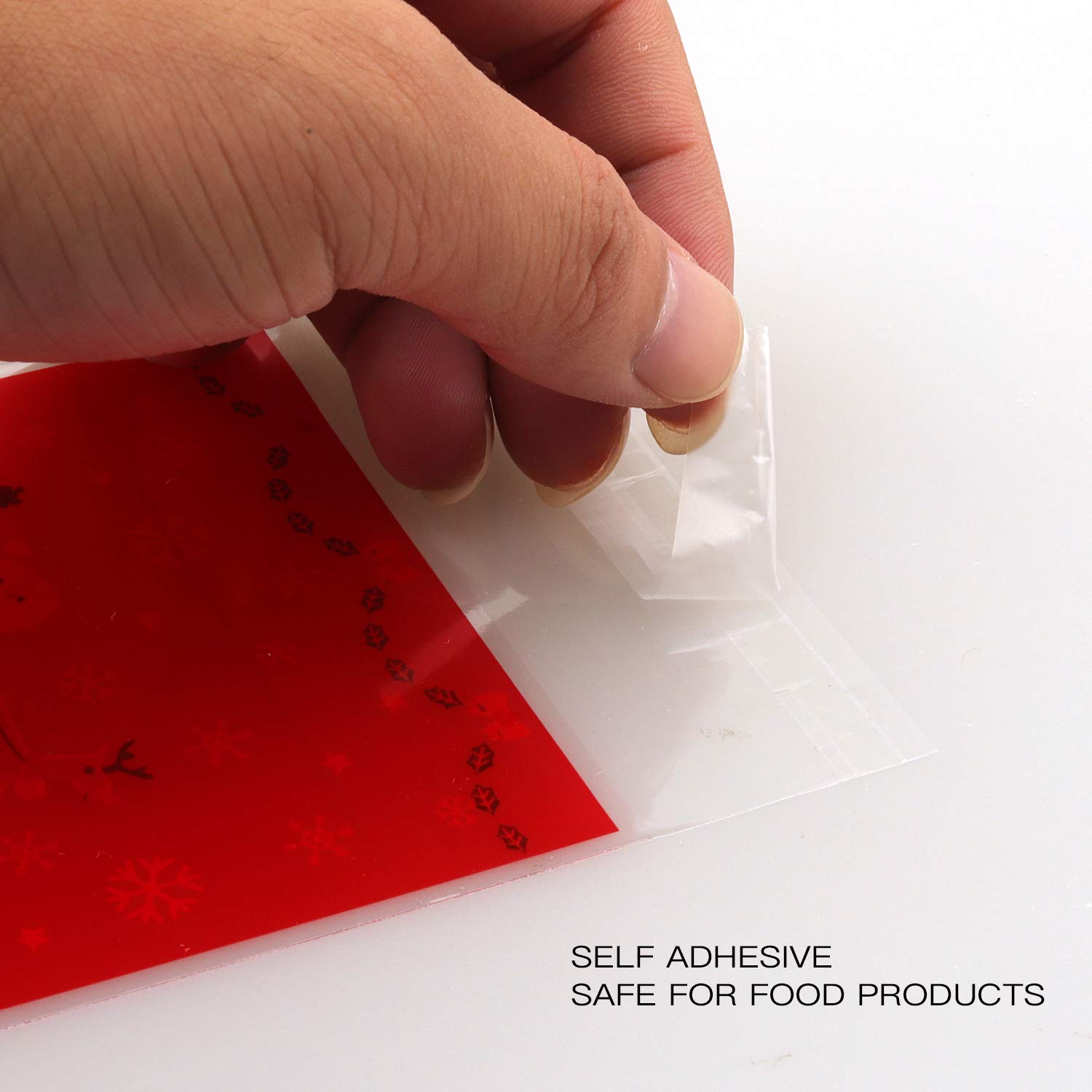 500 Pcs Christmas Cookie Bags - Self Adhesive Clear Cellophane Treat Bags for Holiday Cookies, Candy & Party Favors | Perfect for Christmas Gifts, Baking Treats & Festive Celebrations