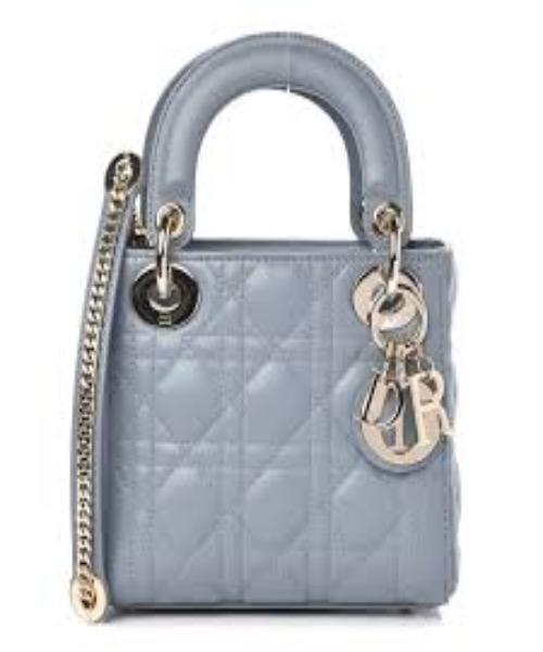 Mini Lady Dior Lambskin Handbag in Blue | Luxury Crossbody Bag for Women | Perfect for Parties, Dates & Special Occasions