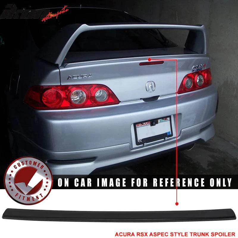 2002-2006 Acura RSX A-Spec Style Rear Spoiler Wing - Unpainted Black - High Performance Car Accessory for Street Racing & Show Cars