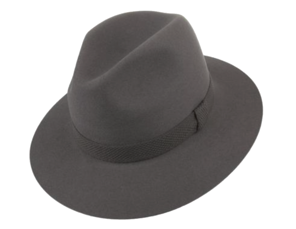 Stylish Grey Fur Felt Fedora Hat for Men & Women - Classic Casual Fashion Accessory - Perfect for Outdoor Events, Weddings, and Daily Wear