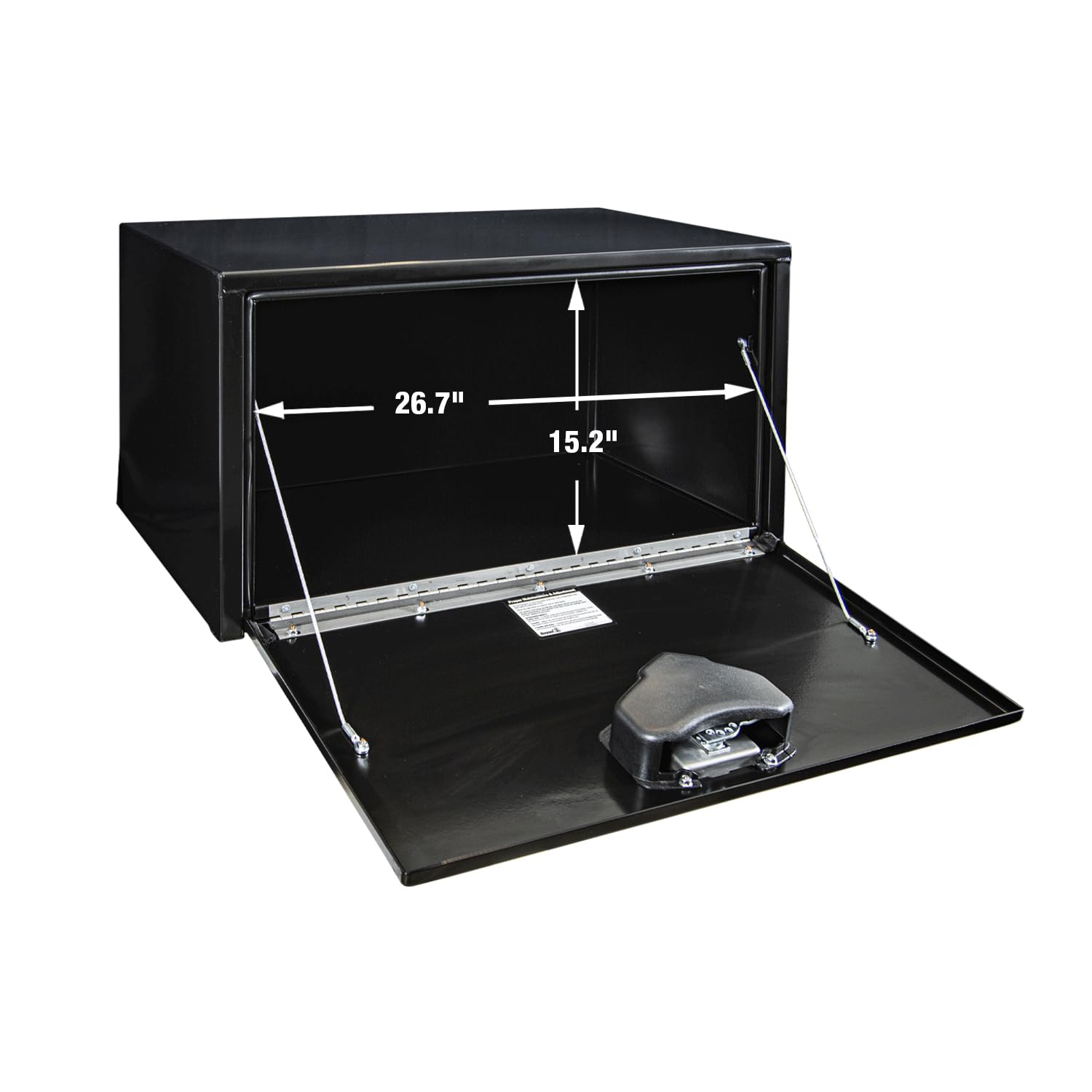 Black Steel Underbody Truck Tool Box 18x18x30 Inch with Lockable T-Handle | Heavy Duty Storage Chest for Pickup Bed | Made in USA | Secure Organization for Tools, Equipment & Work Gear