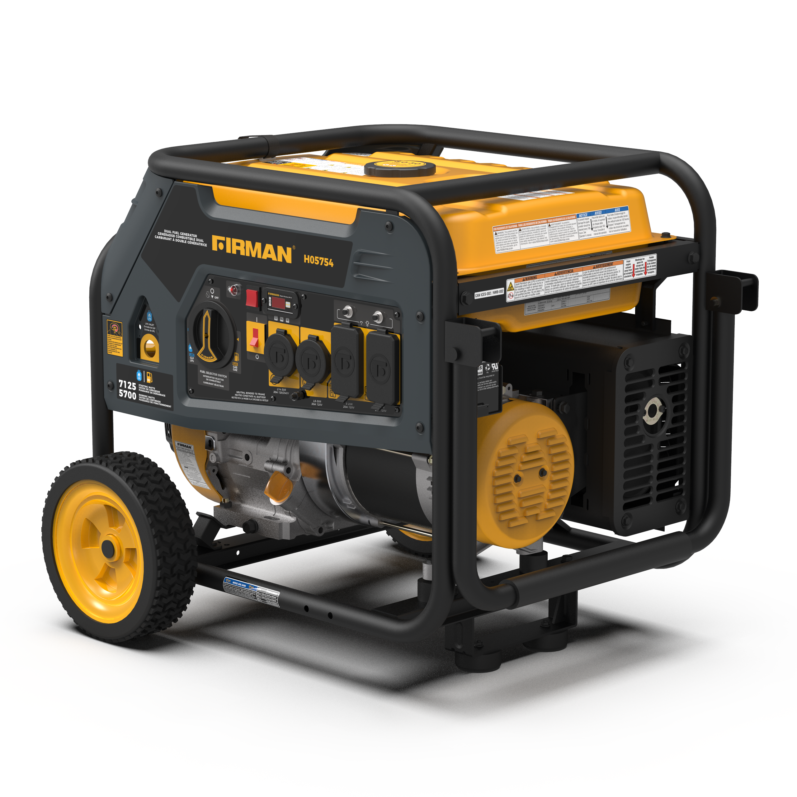 5700W Dual Fuel Portable Generator with Recoil Start - 120V/240V Output for Camping, Emergency Power & Outdoor Activities
