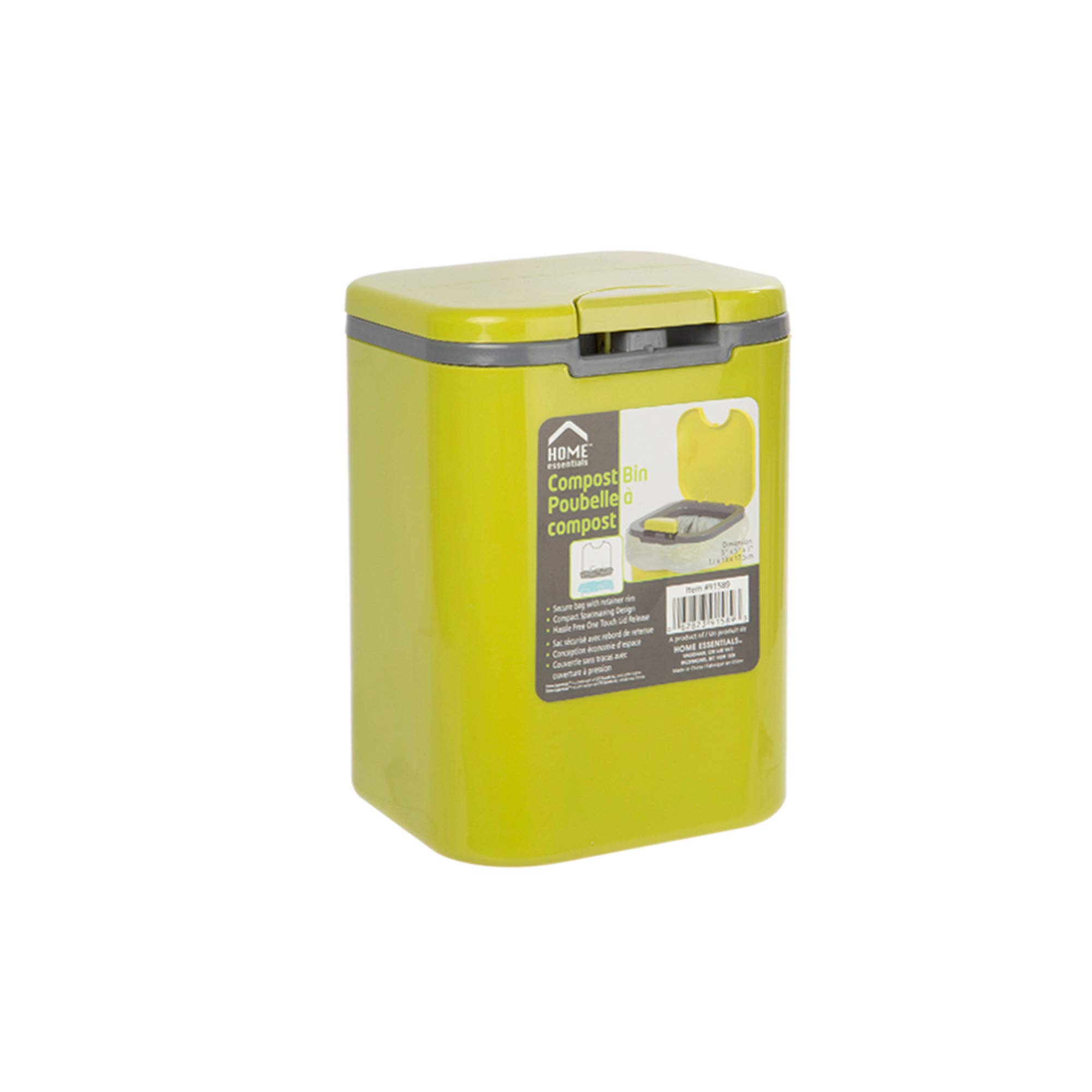 Eco-Friendly Compost Bin for Kitchen - 2L Compact Odor-Free Food Waste Recycling Container with One-Touch Lid, Green (5