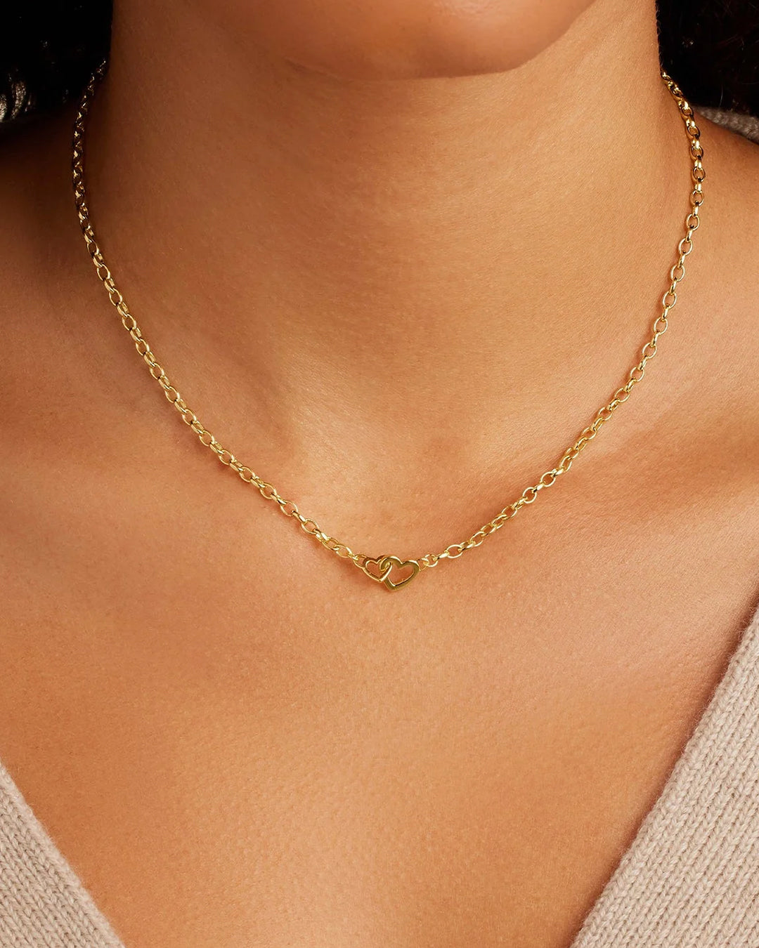 Parker Heart Mini Necklace - Dainty Gold Heart Pendant Necklace for Women, 14K Gold Plated, Delicate Minimalist Jewelry Gift for Her - Perfect for Valentine's Day, Anniversary, Birthday & Everyday Wear
