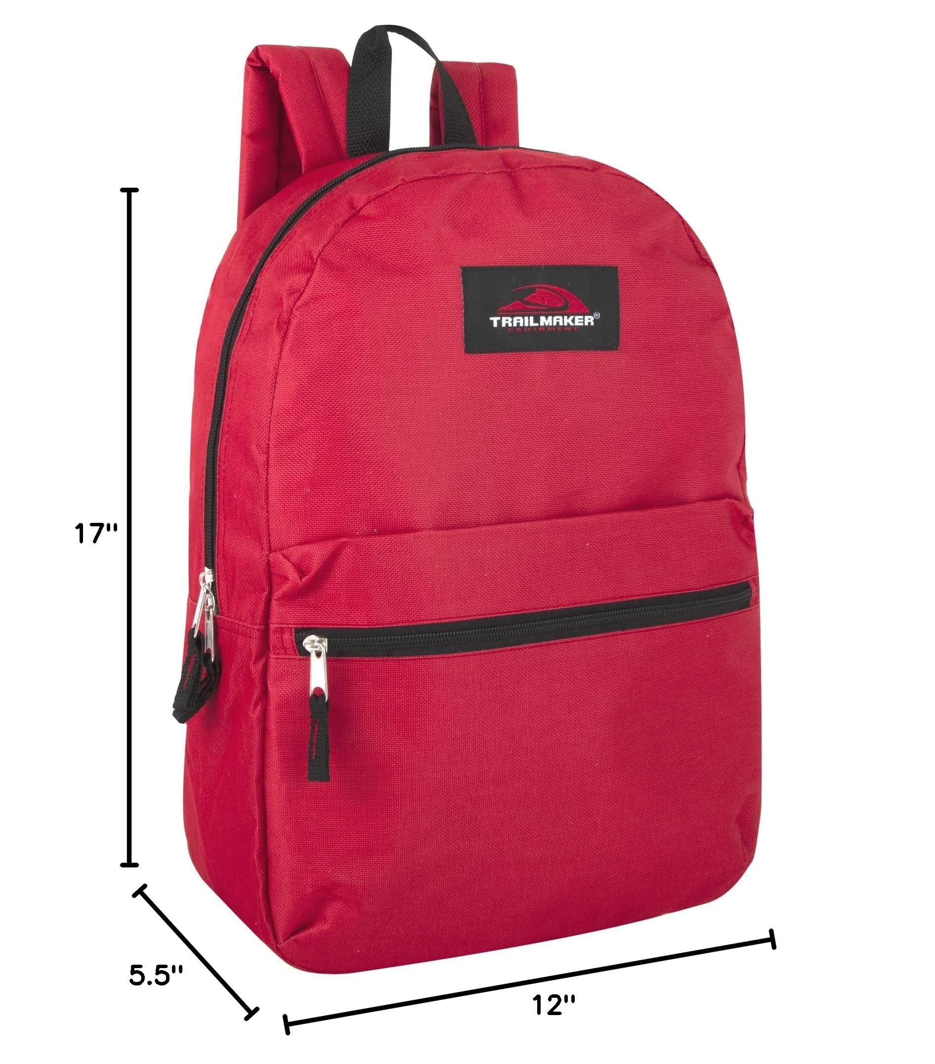 Trail Maker Classic 17 Inch Hiking Backpack with Adjustable Padded Shoulder Straps - Perfect for Outdoor Adventures, Camping & Travel
