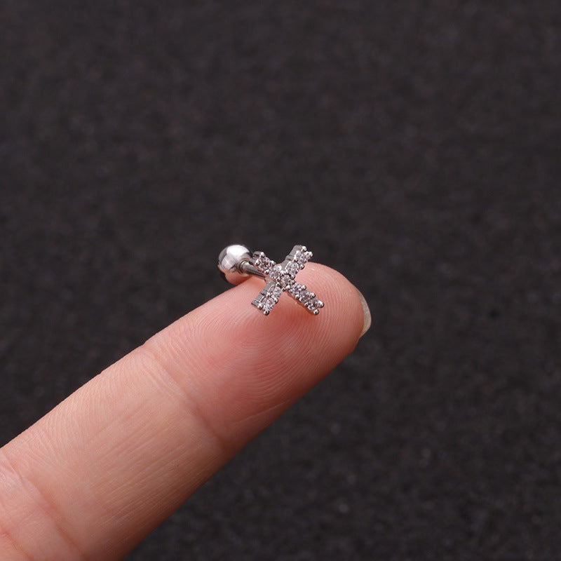 16G Cartilage Tiny Stud Heart CZ Stud Earrings - Hypoallergenic Stainless Steel Body Jewelry for Women | Perfect for Cartilage, Helix, Tragus Piercings & Everyday Wear