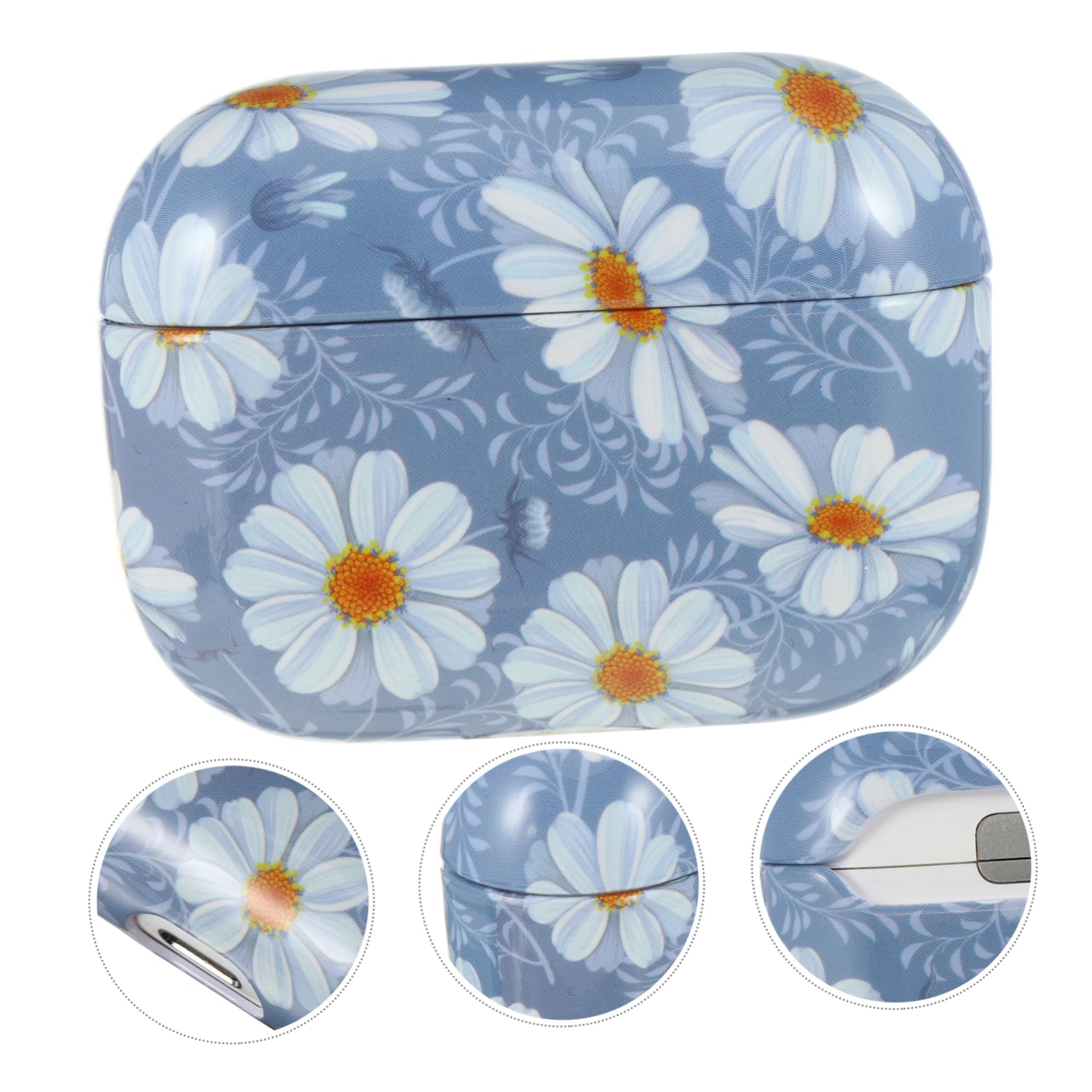 DOITOOL 2-Pack Flower Design Plastic Earphone Case - Keychain Earbud Holder for AirPods, Wireless Headphones | Perfect for Travel, Gym & Daily Storage