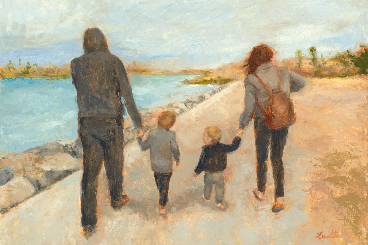 Family Walk On The Beach - Comfortable & Stylish Beach Sandals for Women, Men and Kids | Perfect for Summer Vacations, Seaside Strolls and Outdoor Adventures