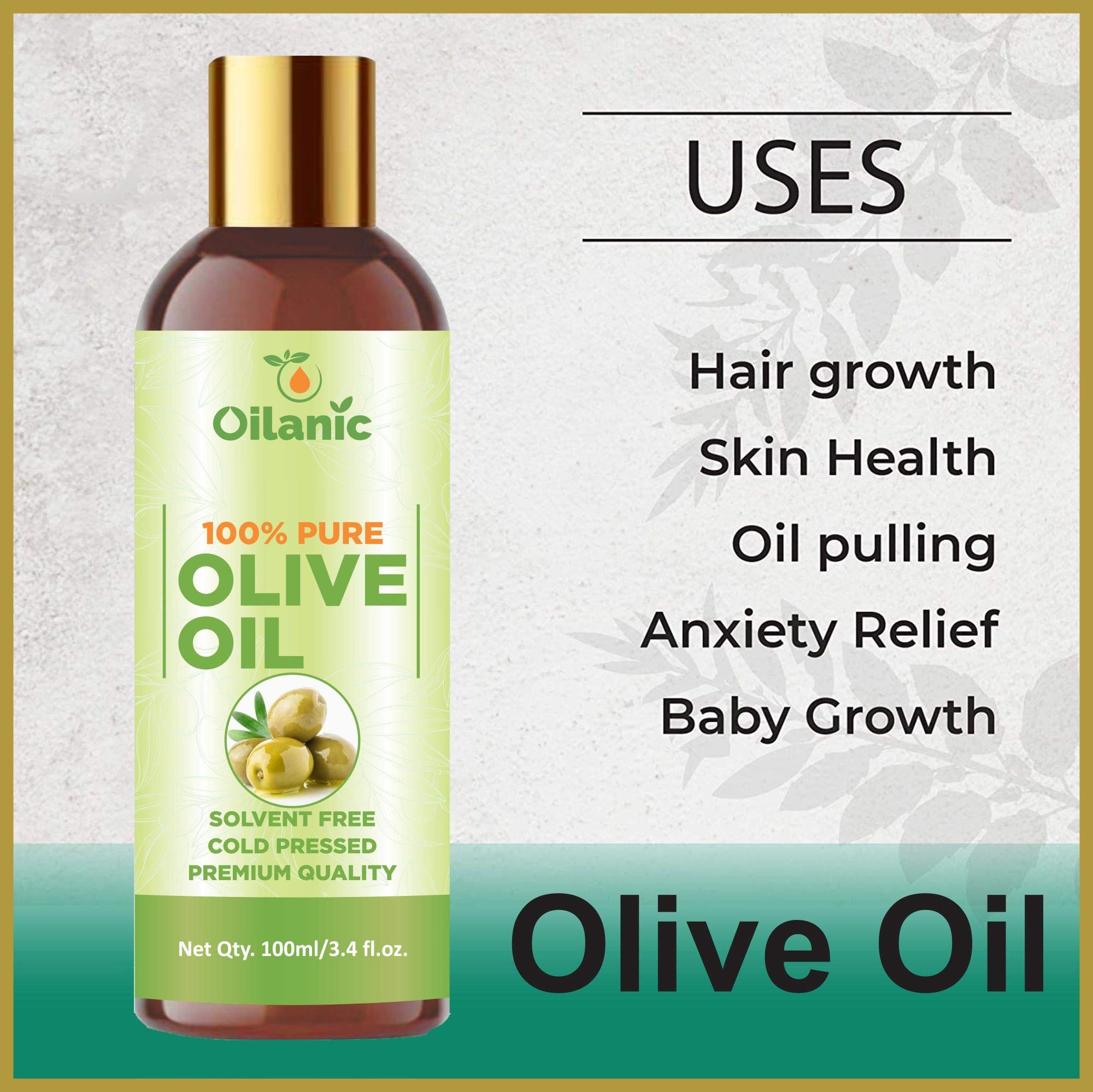 Oilanic 100% Pure Natural Grapeseed Oil & Olive Oil Combo Pack - 2 Bottles (100ml Each, Total 200ml) for Cooking, Skincare & Hair Care