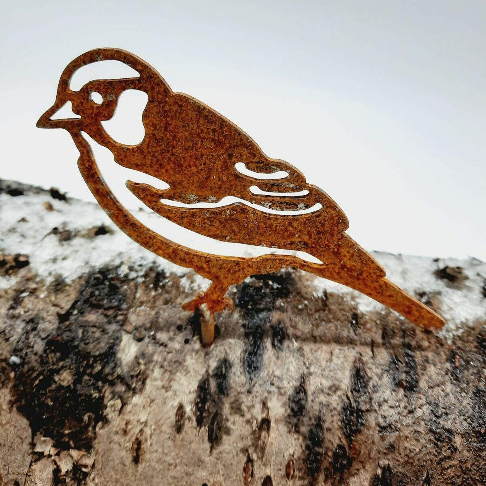 Handcrafted Metal Garden Birds - Sparrow, Robin, Blackbird & Blue Tit - Rustic Outdoor Decor for Yard, Patio & Garden Decoration | Perfect for Backyard, Lawn & Landscape Design