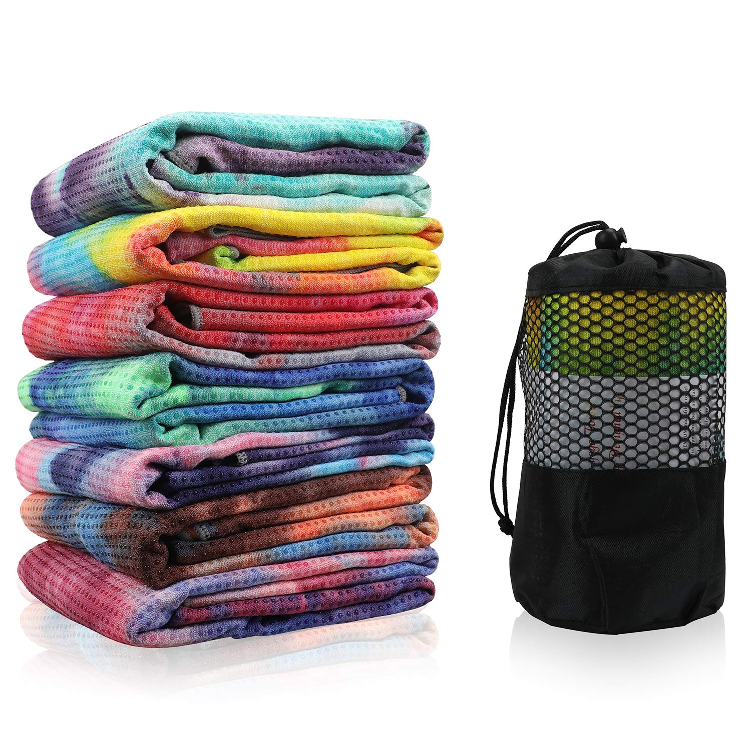 Non-Slip Hot Yoga Towel - 100% Absorbent Microfiber with Waffle Texture, 24