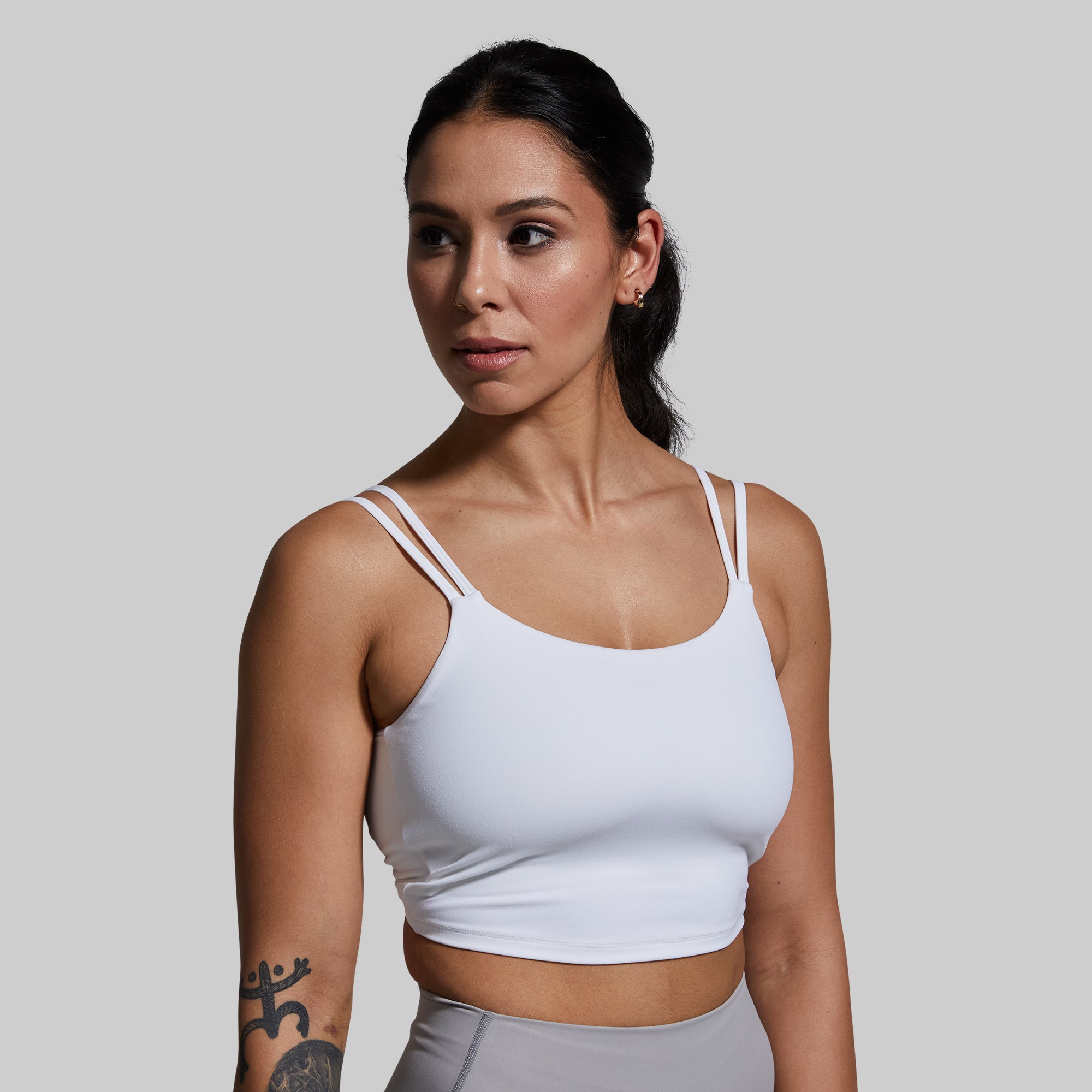 High Support Don't Get It Twisted Sports Bra for Women - Breathable Workout Top for Running, Yoga & Gym - White