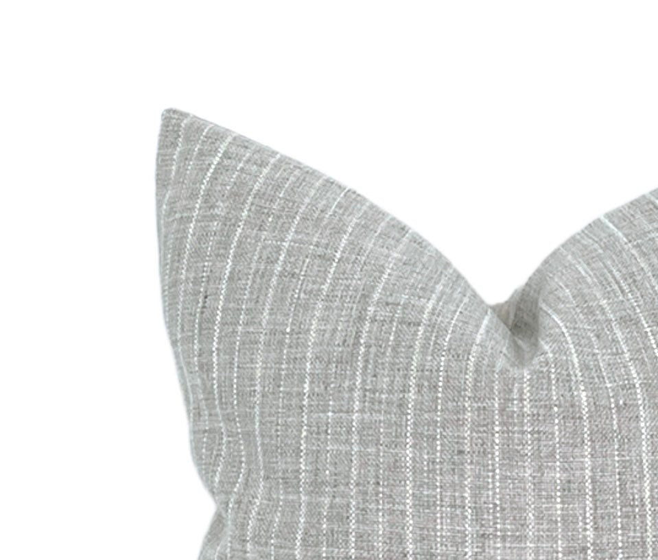 READY TO SHIP Silver Stripe Pillow Cover - Modern Decorative Cushion Case for Sofa, Bedroom & Living Room