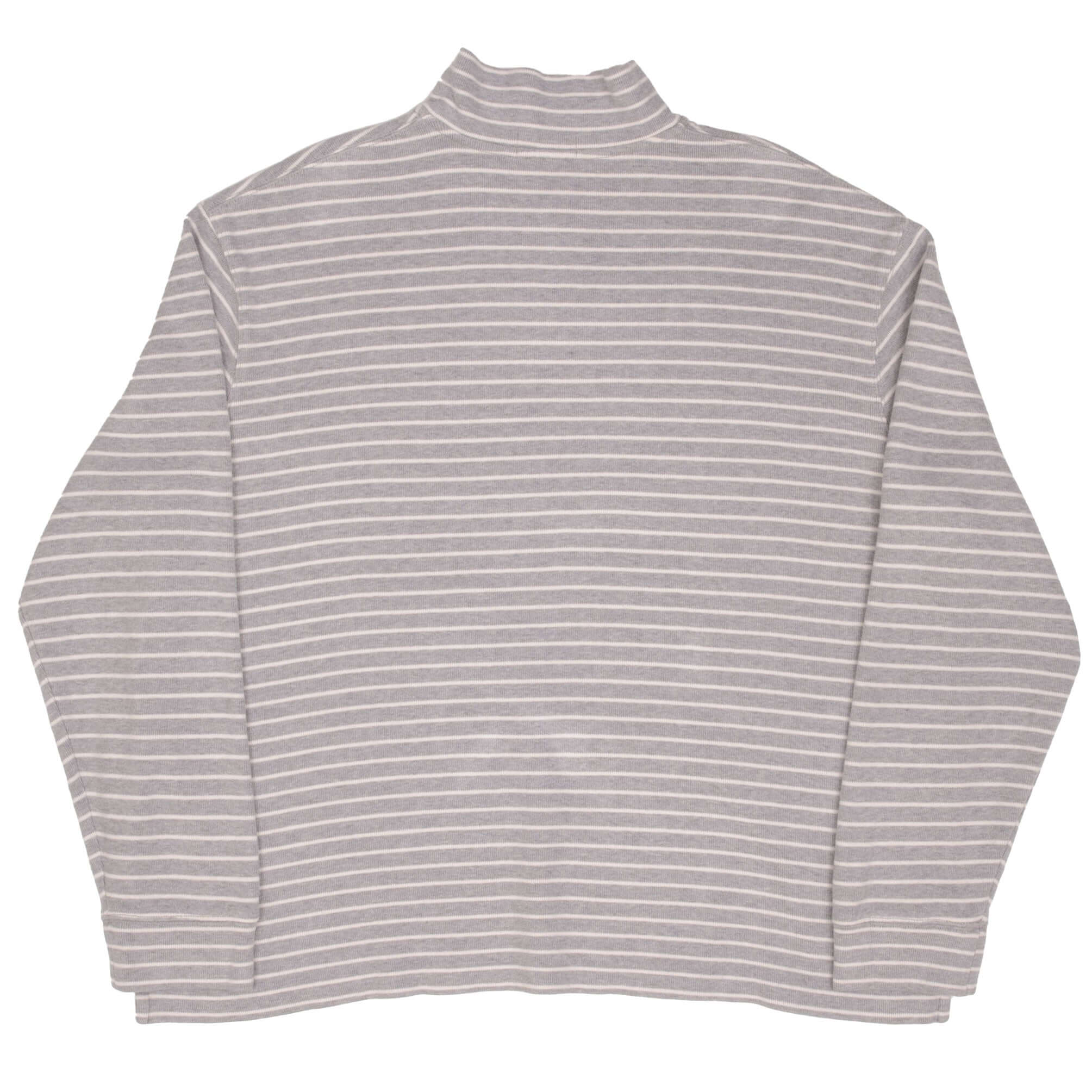 Ralph Lauren Men's Gray Striped Quarter Zip Sweater - Size 2XL - Casual Pullover for Work, Office & Outdoor Activities