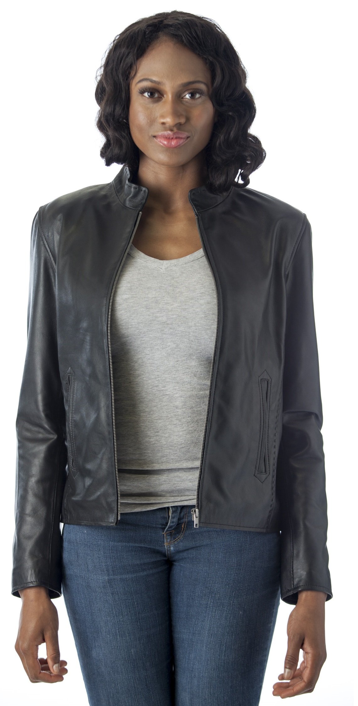 REED Women's Moto Leather Jacket - Genuine Biker Jacket for Women, Stylish Motorcycle Coat - Perfect for Riding, Night Out & Fashion Streetwear