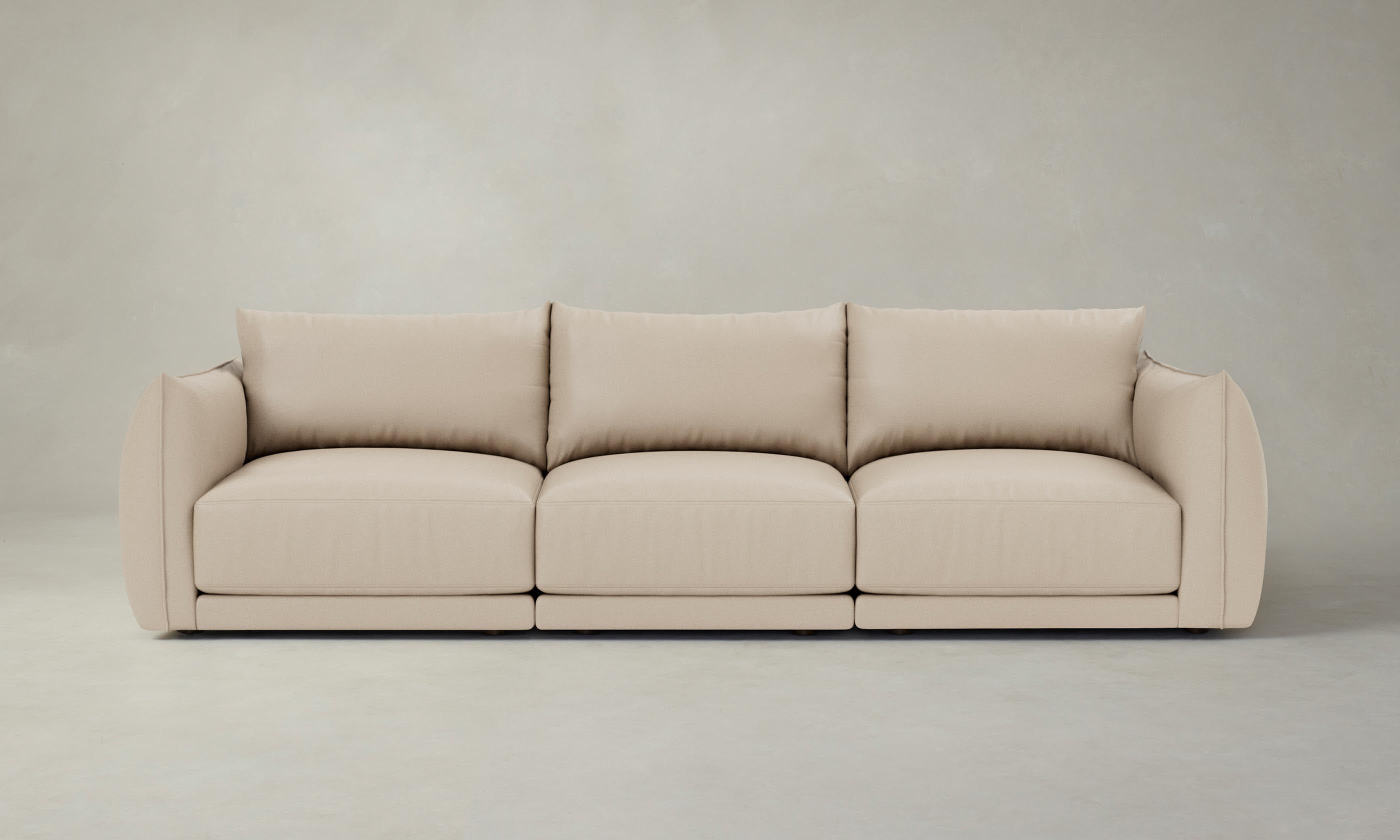 Premium Pebbled Leather Modular Sofa - The Jones Collection in Stone | Stylish & Durable Sectional Couch for Living Room, Lounge, or Office