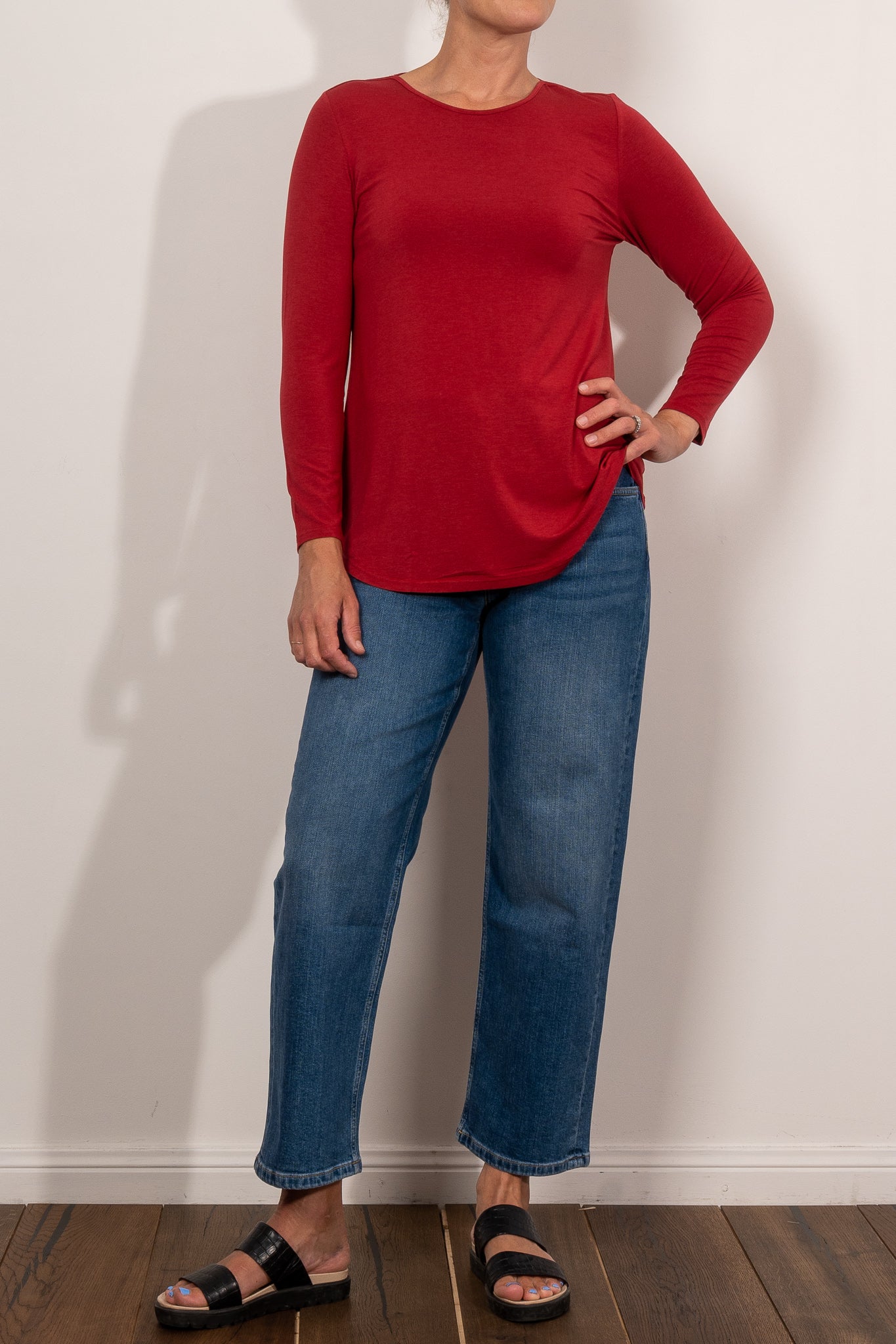 Tani Cara Long Sleeve Marle Top for Women - Soft Cotton Blend Casual Shirt - Perfect for Work, Date Night & Everyday Wear