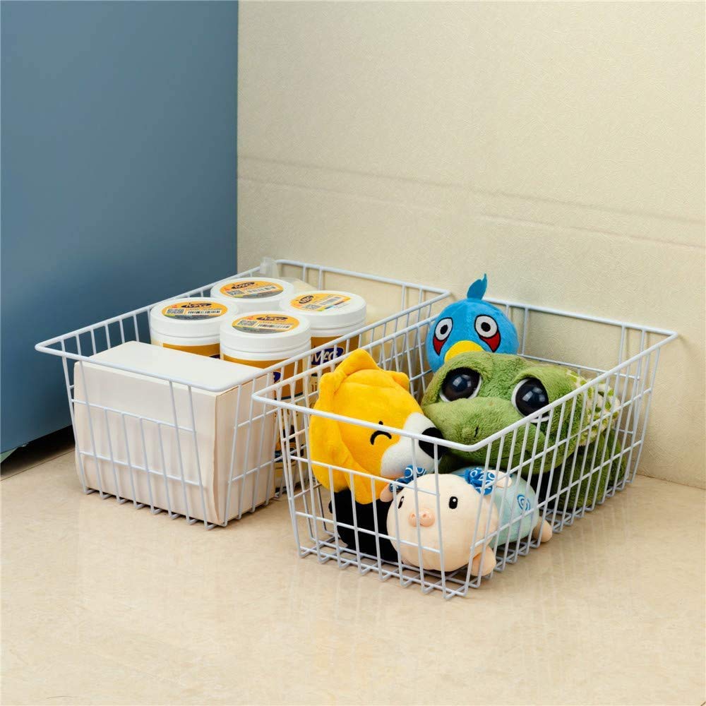 Farmhouse Freezer Baskets Organizer - 6 Pack Large Storage Bins with Handles for Kitchen, Pantry, Bathroom & Office Organization - Perfect for Food Storage, Home & Office Decluttering