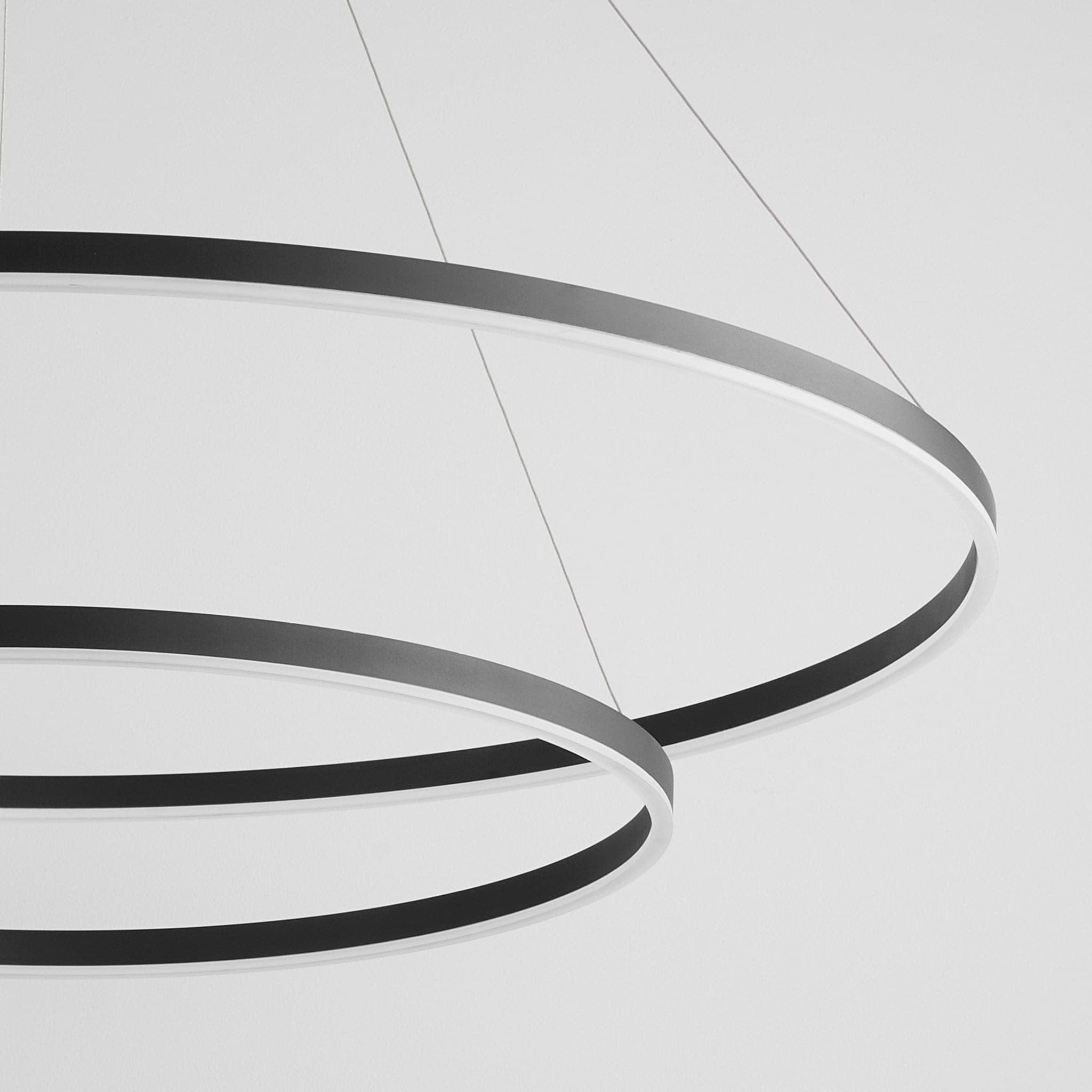 48 Inch Modern Black Pendant Light - Oxygen Circulo 3 6548 15 - Perfect for Dining Room, Kitchen Island or Living Room Lighting