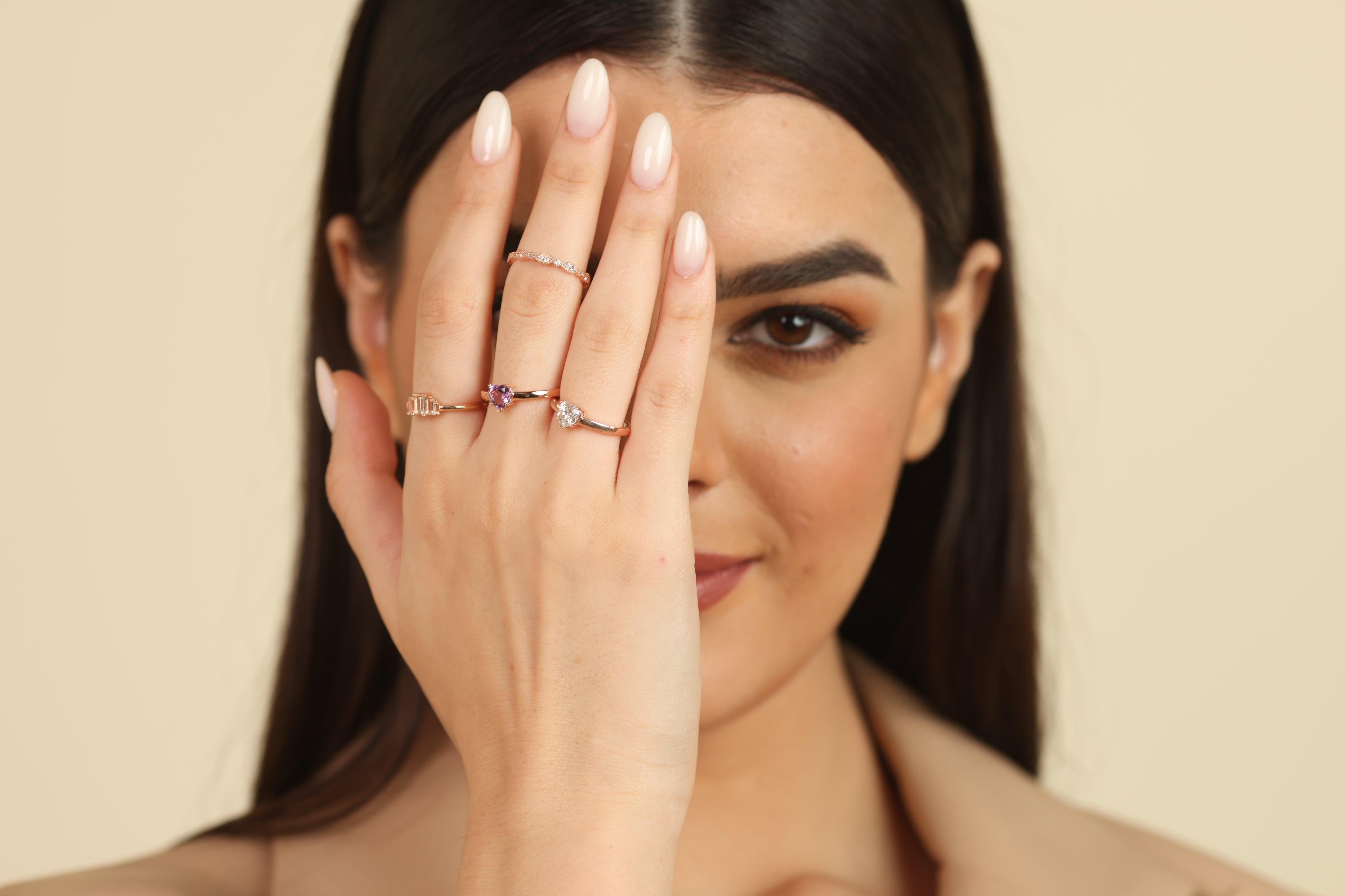 White Topaz Baguette Cluster Ring – Elegant Sterling Silver Women's Jewelry for Wedding, Anniversary & Special Occasions