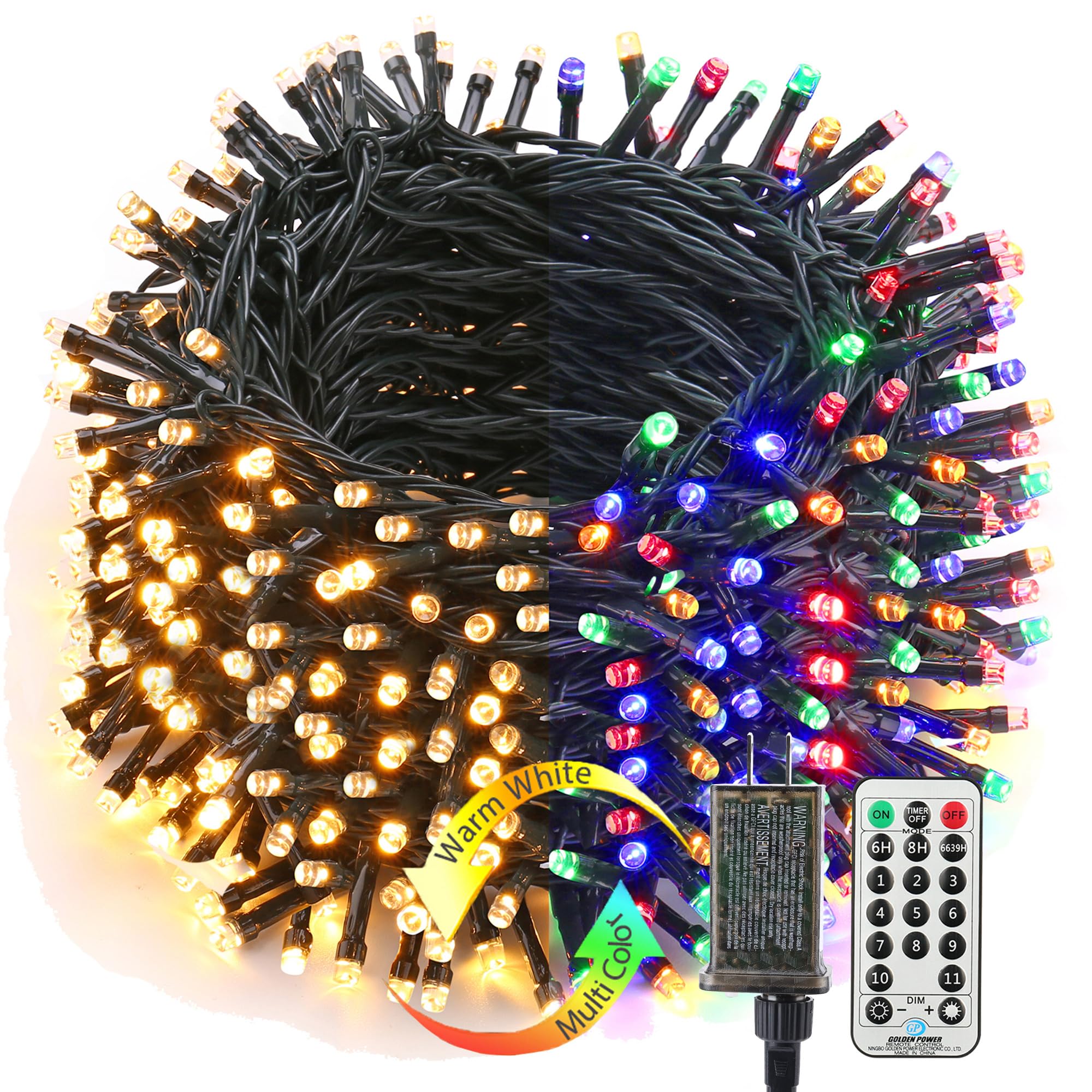 Brizled 279ft 800 LED Color Changing Christmas Lights with Remote - 11 Modes Indoor/Outdoor Christmas Tree Lights (Warm White & Multicolor) for Holiday Decor, Xmas Party, Home, Garden & Wedding Decorations