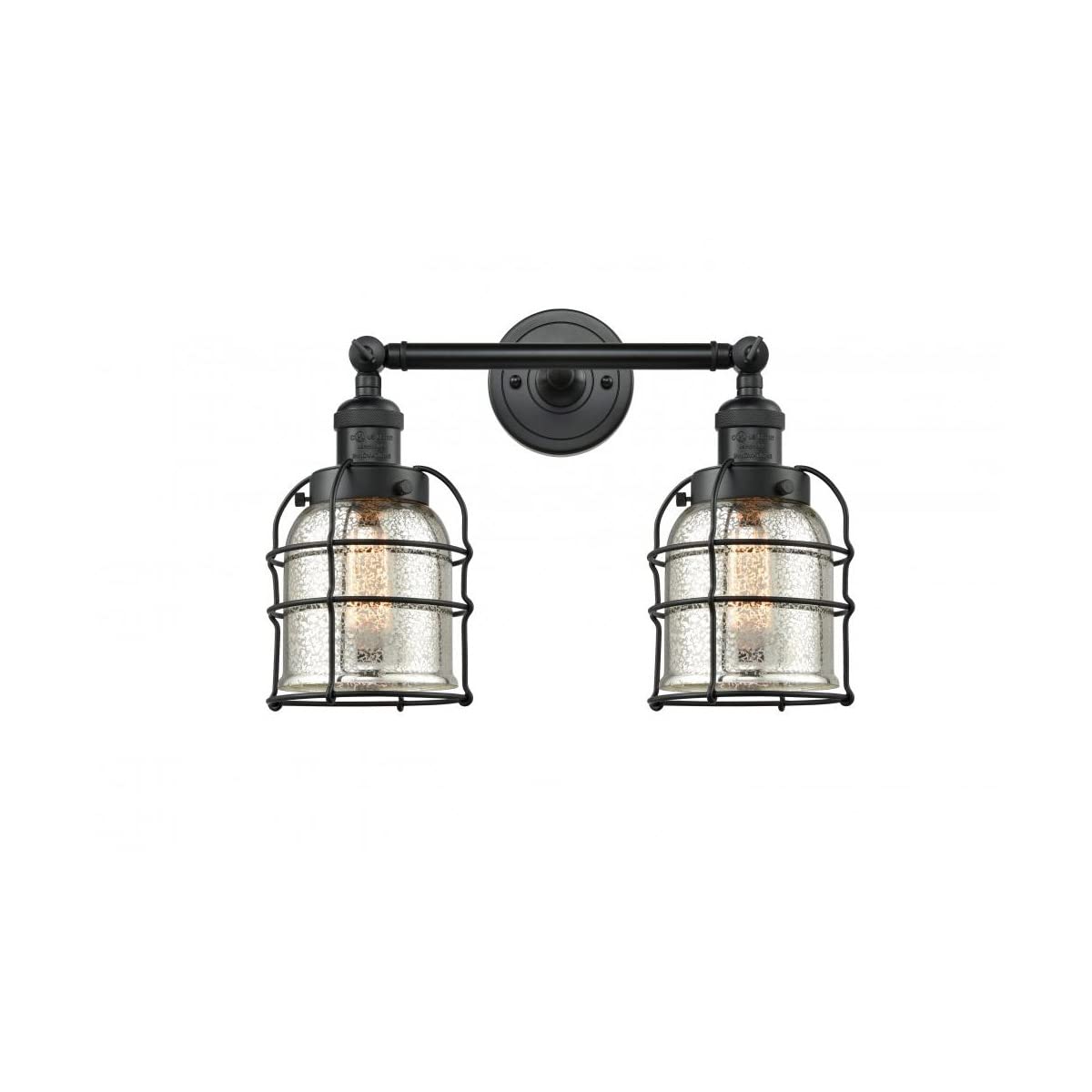 Innovations 208-BK-G58-CE-LED 2-Light Vintage Dimmable LED Bathroom Vanity Light Fixture in Matte Black - Perfect for Modern Farmhouse, Industrial & Retro Home Decor