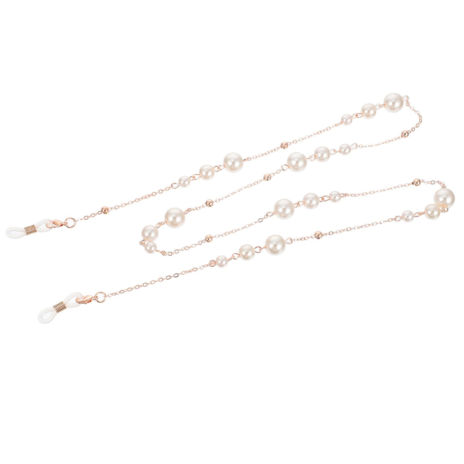 SOIMISS Pearl Beaded Eyeglass Strap Holder - Adjustable Glasses Lanyard Cord with Beads for Women & Men - Perfect for Reading, Sports, and Outdoor Activities