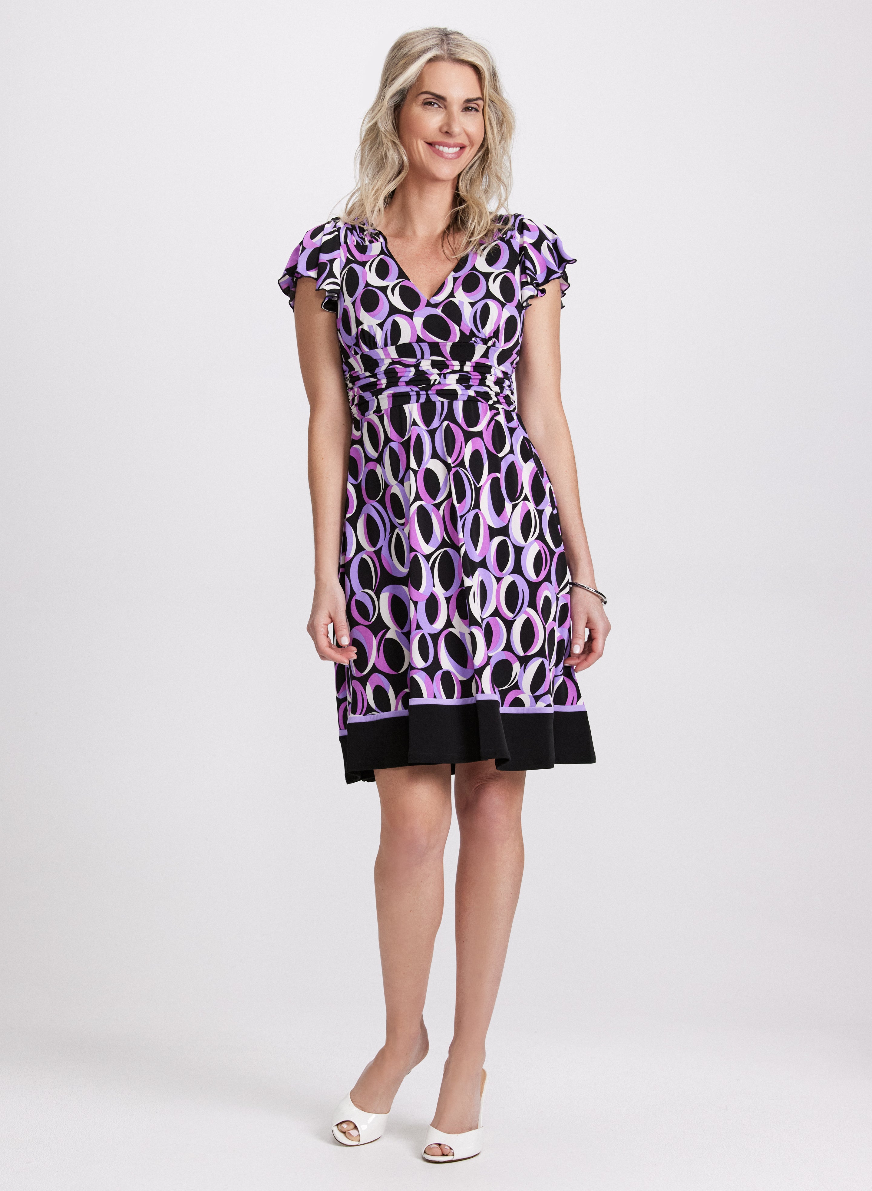 Elegant Floral Circle Print Dress for Women - Perfect for Summer Outfits, Parties & Casual Wear