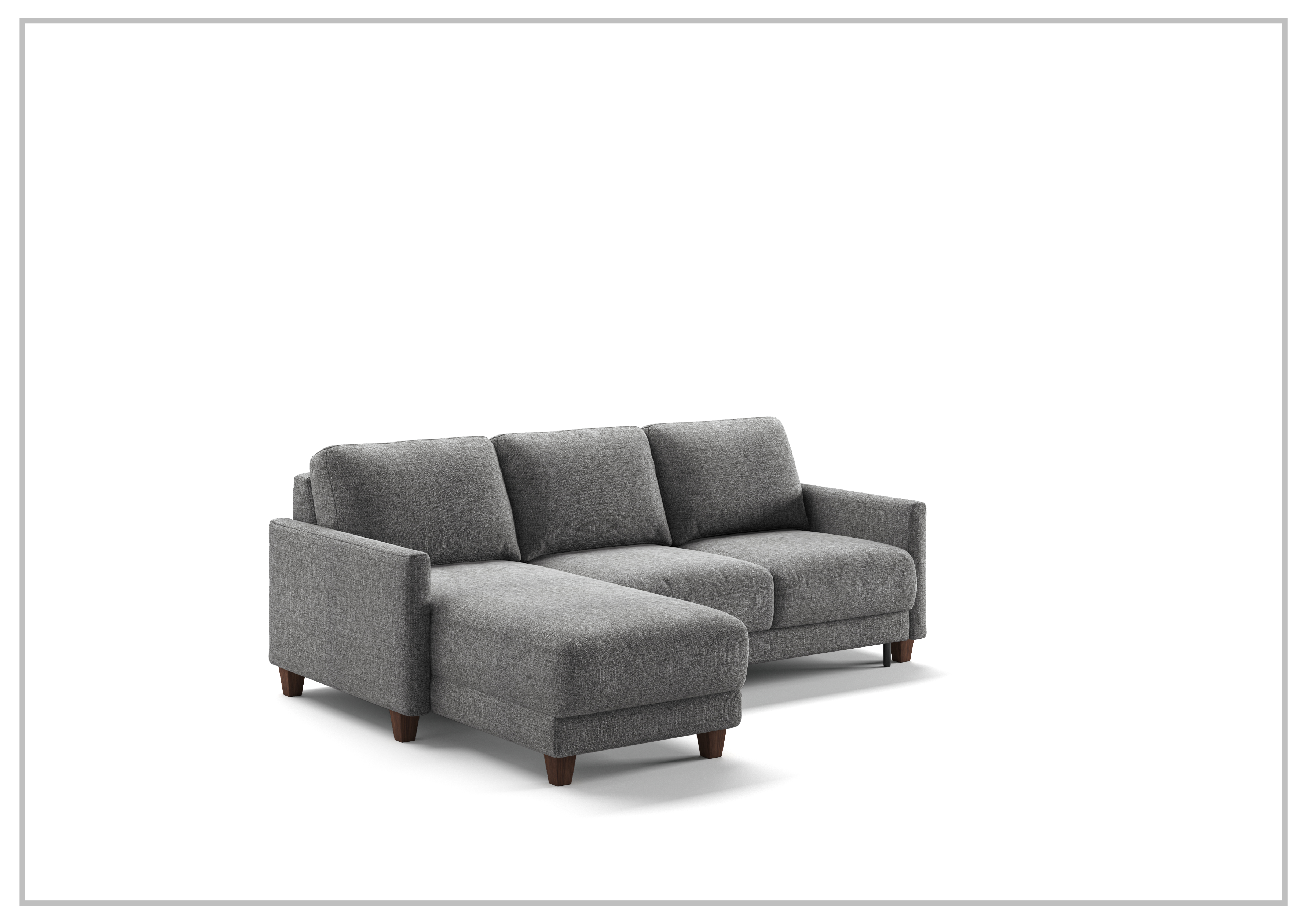 Luonto Martta Fabric Full XL Sectional Sleeper Sofa with Reversible Chaise - Modern Convertible Couch Bed for Living Room, Guest Room & Small Spaces