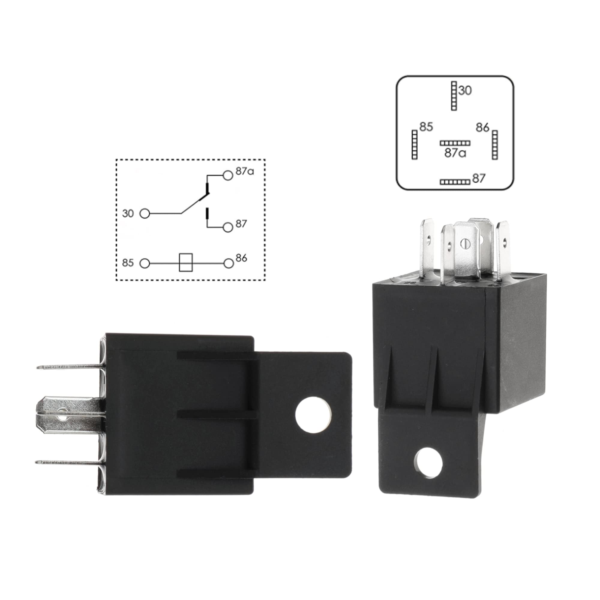 Dual Electric Fan Relay Kit with 40A Temperature Sensor Switch - 185°F On / 175°F Off - Waterproof Radiator Cooling Thermostat Wiring Harness for Car, Truck & SUV Cooling System Upgrade