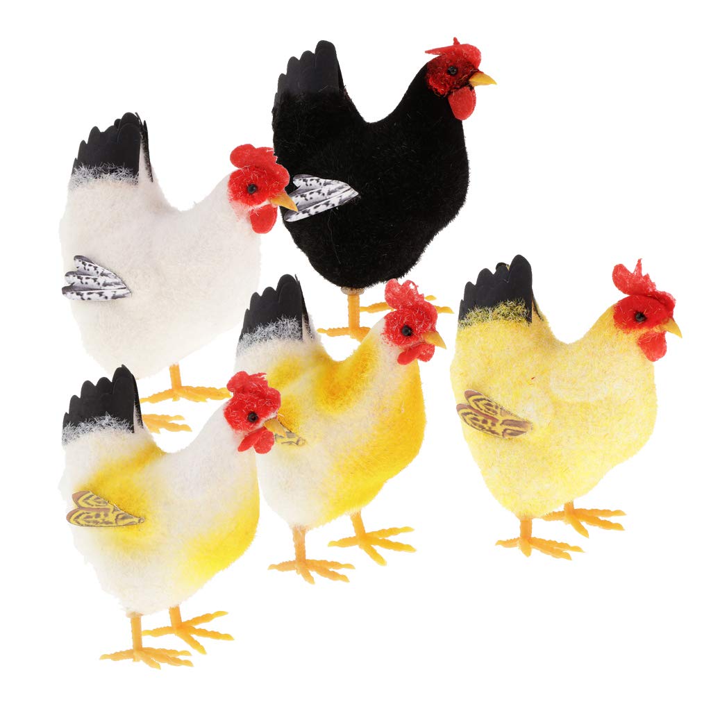 Baosity 2 Pack Realistic Feathered Chicken Decor - Handmade Lifelike Simulation Animal Models for Home Decoration, Teaching Props & Kids Play | Perfect for Easter Decor, Farmhouse Style, Classroom Learning & Nursery Room Decor