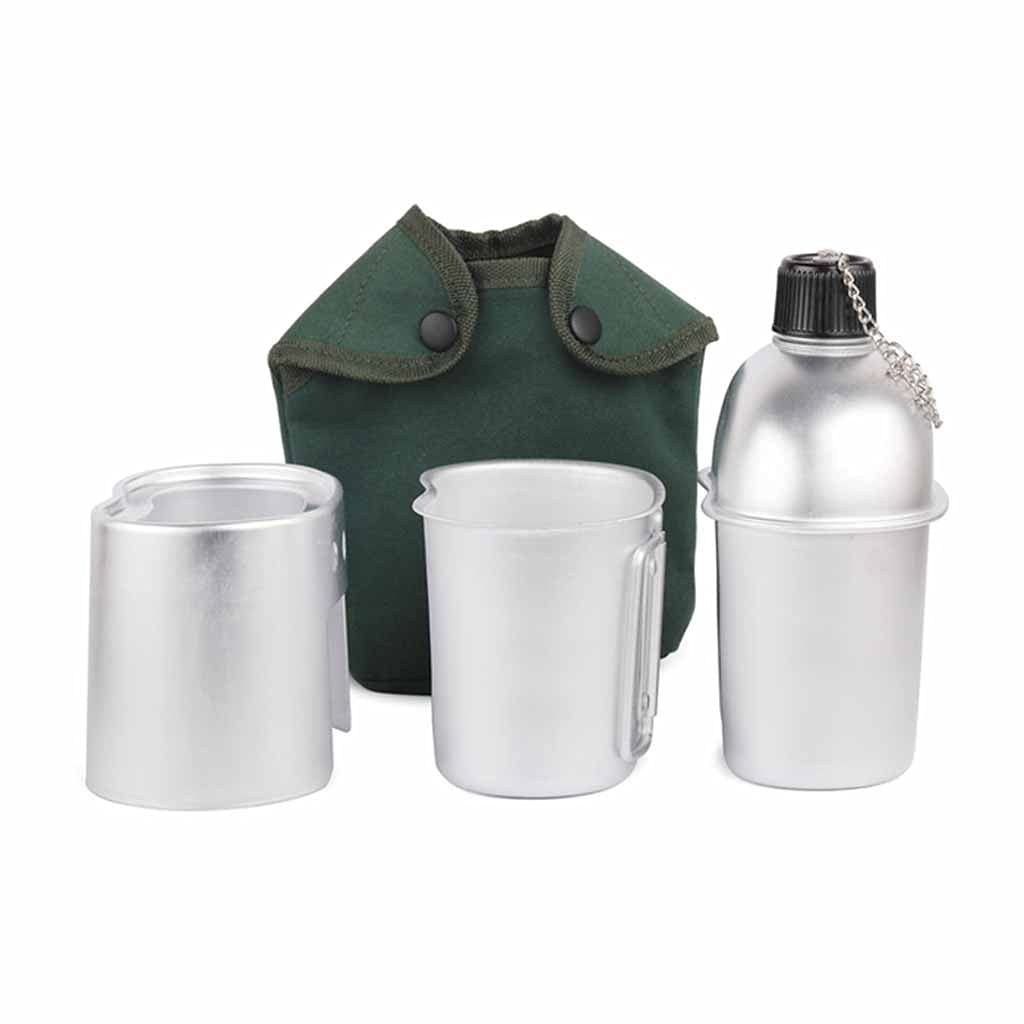 **Premium Aluminum Camping Water Bottle & Bowl Set with Wood Stove - Lightweight Outdoor Cookware for Hiking, Backpacking & Survival - Includes Spork & Multi-Use Tableware (Color Options: A, B)**    *Perfect for camping trips, backpacking adventures, emergency preparedness, and outdoor cooking.*