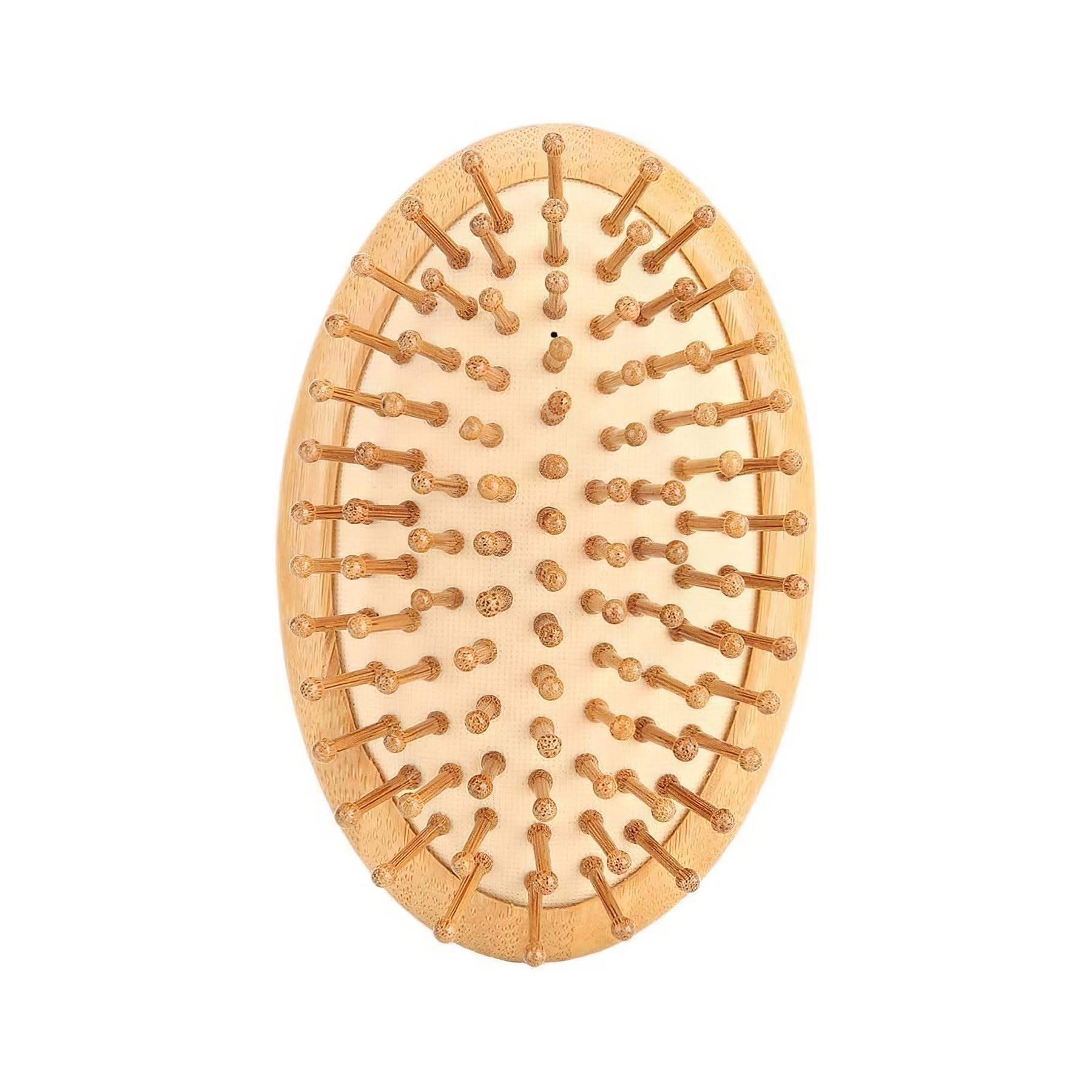 Careberry Bamboo Mini Hair Brush - Natural Scalp Massager for Hair Growth & Dandruff Control | Gentle Bristles for Dry & Oily Scalp | Eco-Friendly Travel Hairbrush for Men & Women | Perfect for Home, Office & On-The-Go Use