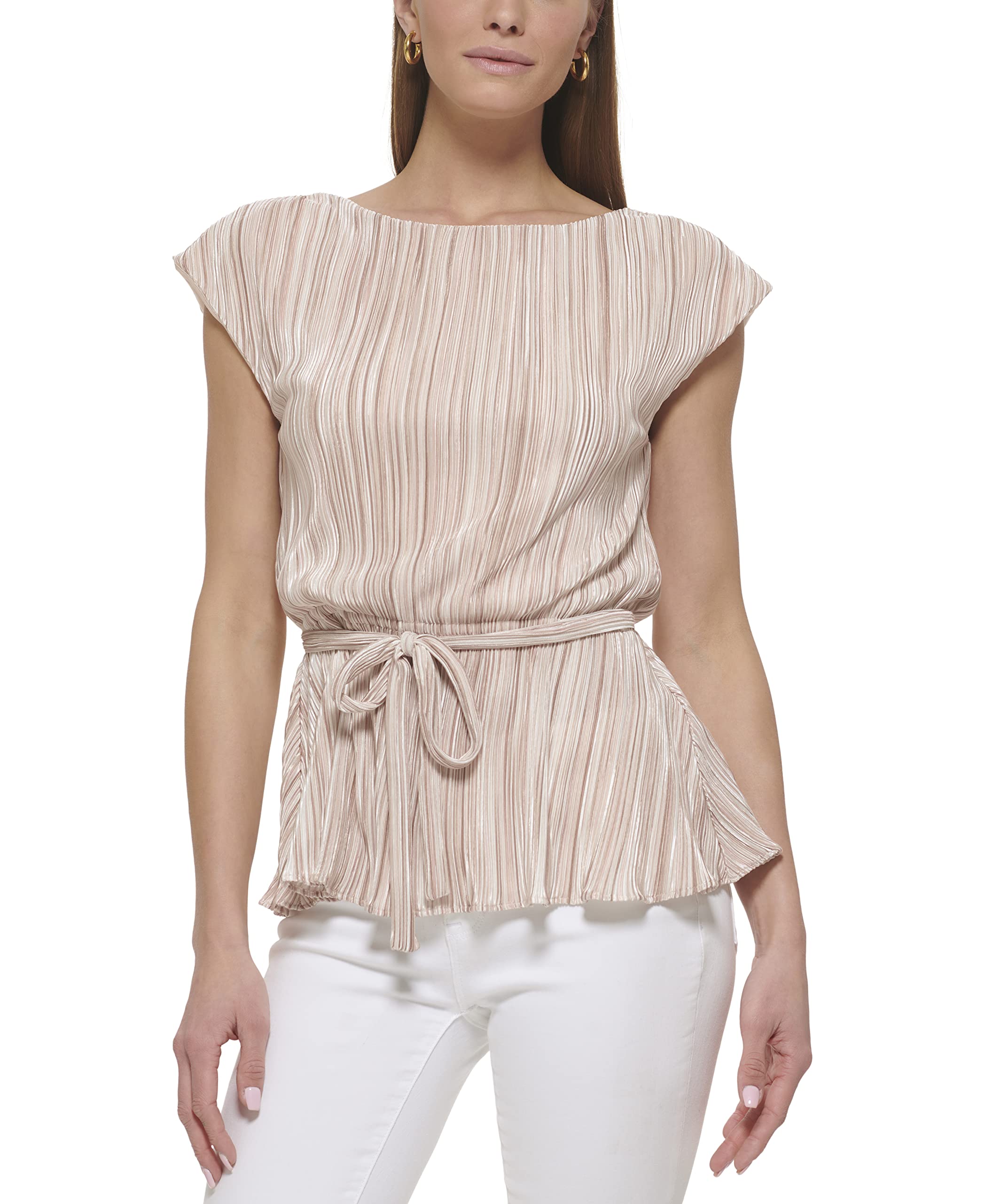 DKNY Women's Cap Sleeve Business Casual Blouse - Professional Office Shirt for Work, Interview & Formal Occasions | Comfortable & Stylish Workwear Top for Women