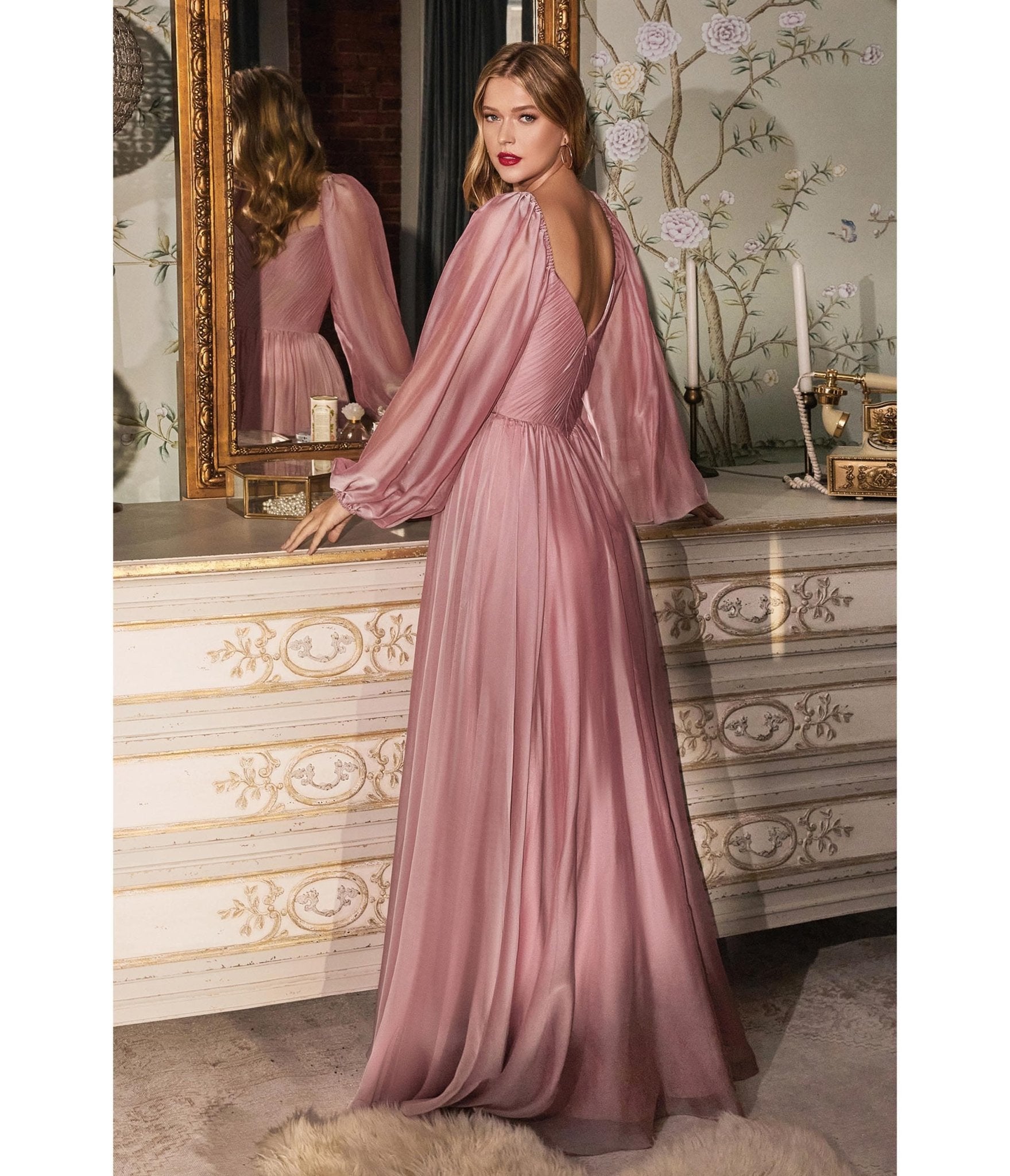 Ladivine by Cinderella Divine Petal Blush Chiffon Sweetheart Bridesmaid Dress | Elegant Goddess Gown for Weddings, Prom & Formal Events