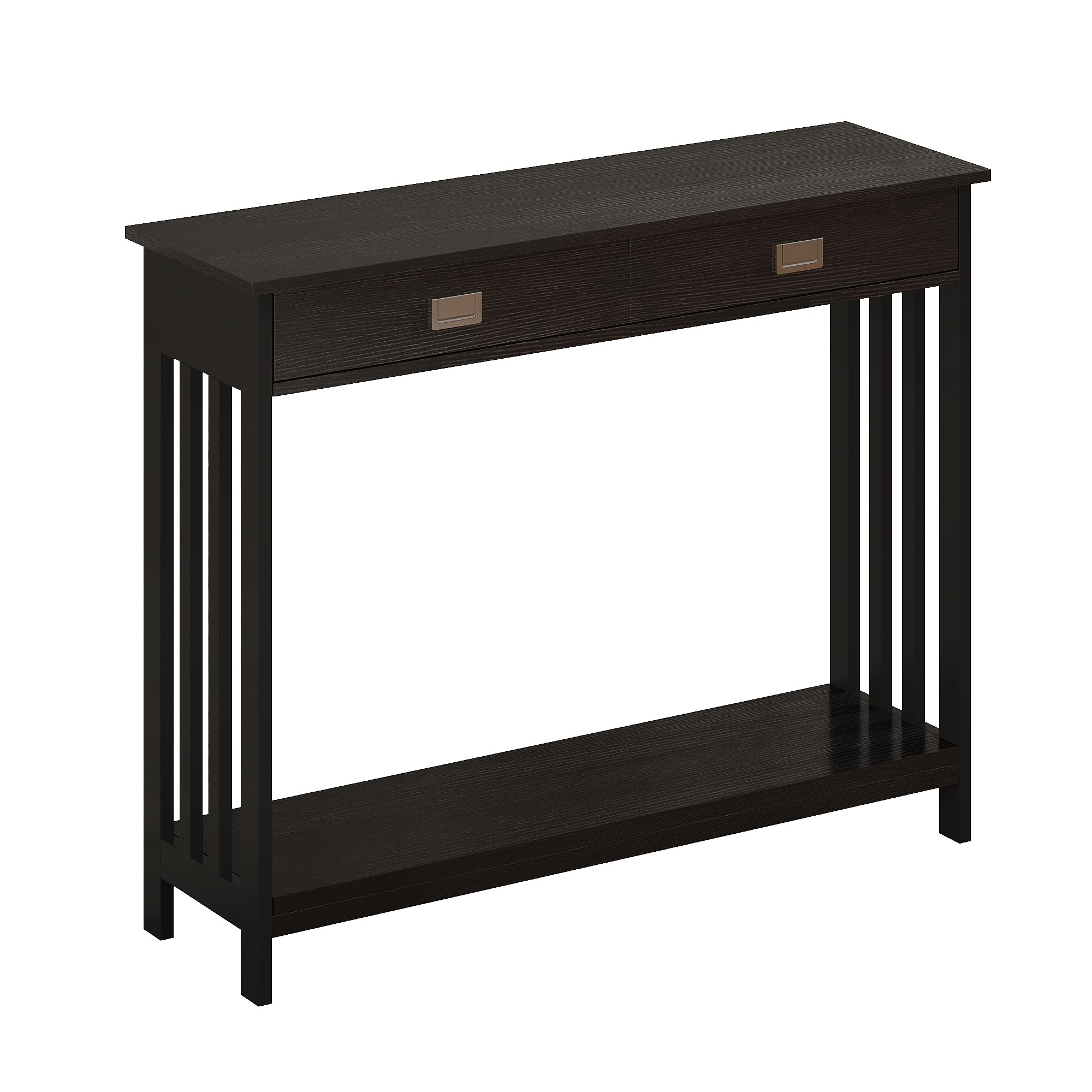 ChooChoo Black Entryway Table with Drawer - Narrow Console Table & Sofa Table with Storage Shelf - Perfect for Entryway, Living Room, Hallway & Small Spaces - Modern Home Decor & Functional Furniture