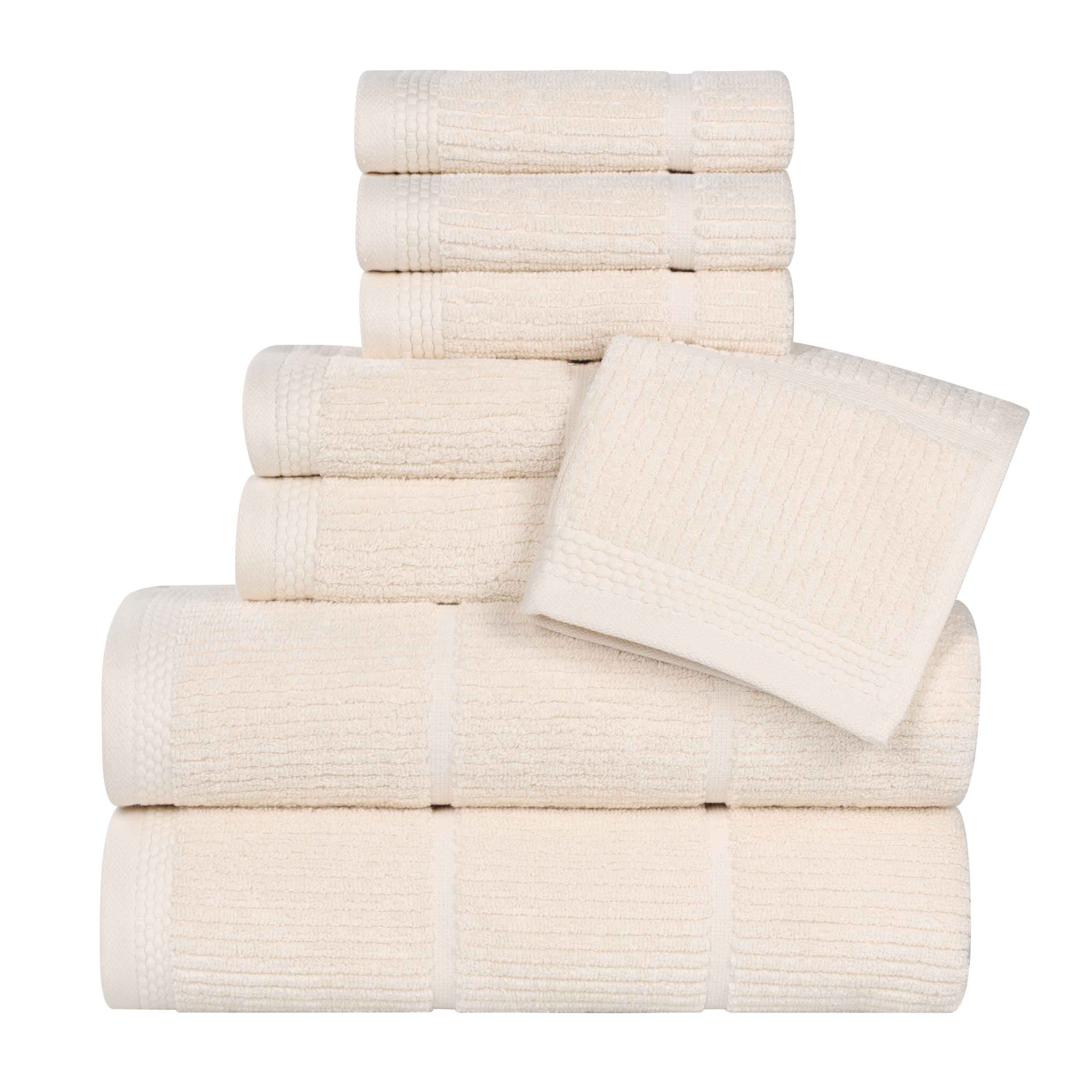 Milo Smart Twist Cotton 8-Piece Towel Set - Soft, Absorbent & Durable Bath Towels for Spa, Gym, and Home Use
