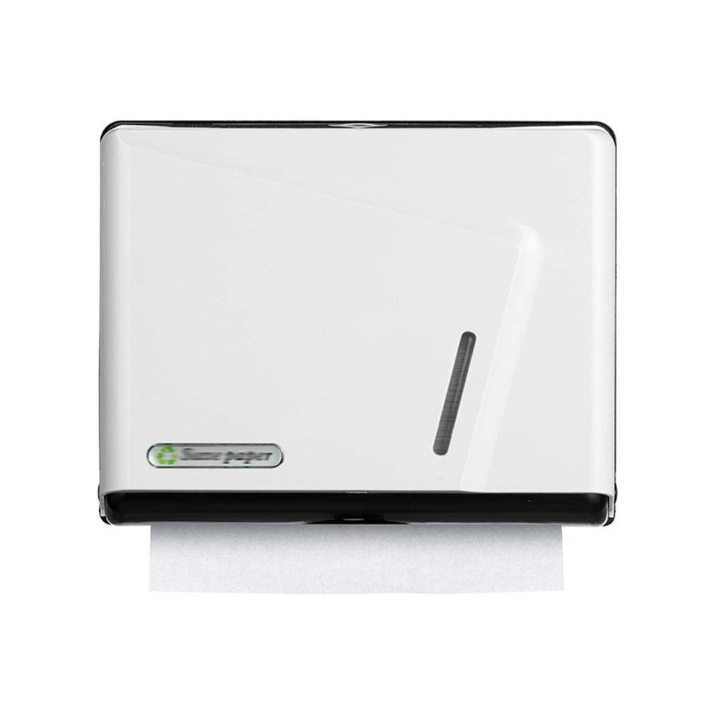 LOMJK Wall Mounted Toilet Paper Holder - Waterproof Plastic Tissue Dispenser for Bathroom, Kitchen & Commercial Use - White - Perfect for Home, Office & Restrooms