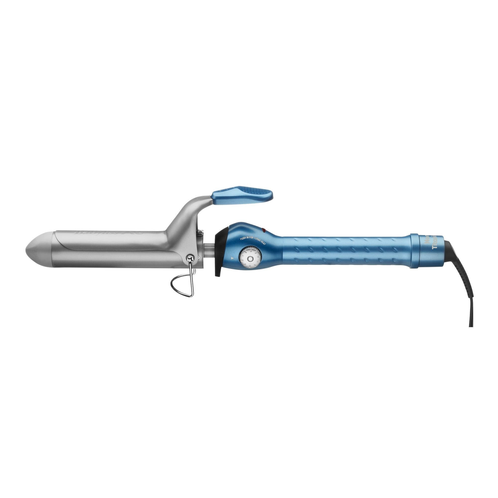 BaByliss Pro Spring Curling Iron - 1 Inch Blue Ceramic Tourmaline Hair Curler for Long Lasting Waves & Curls - Perfect for Salon, Home Styling & Special Occasions