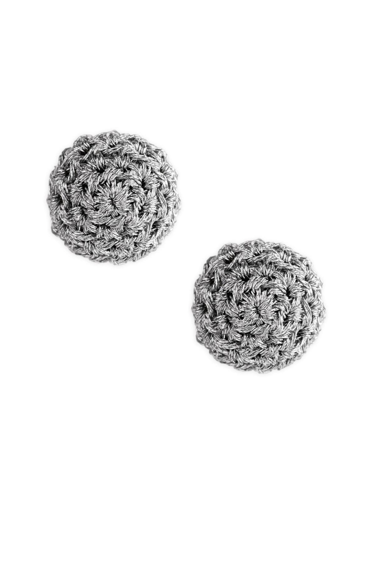 Metallic Crochet Stud Earrings for Women - Handmade Boho Chic Jewelry - Perfect for Casual Wear, Parties & Gifts