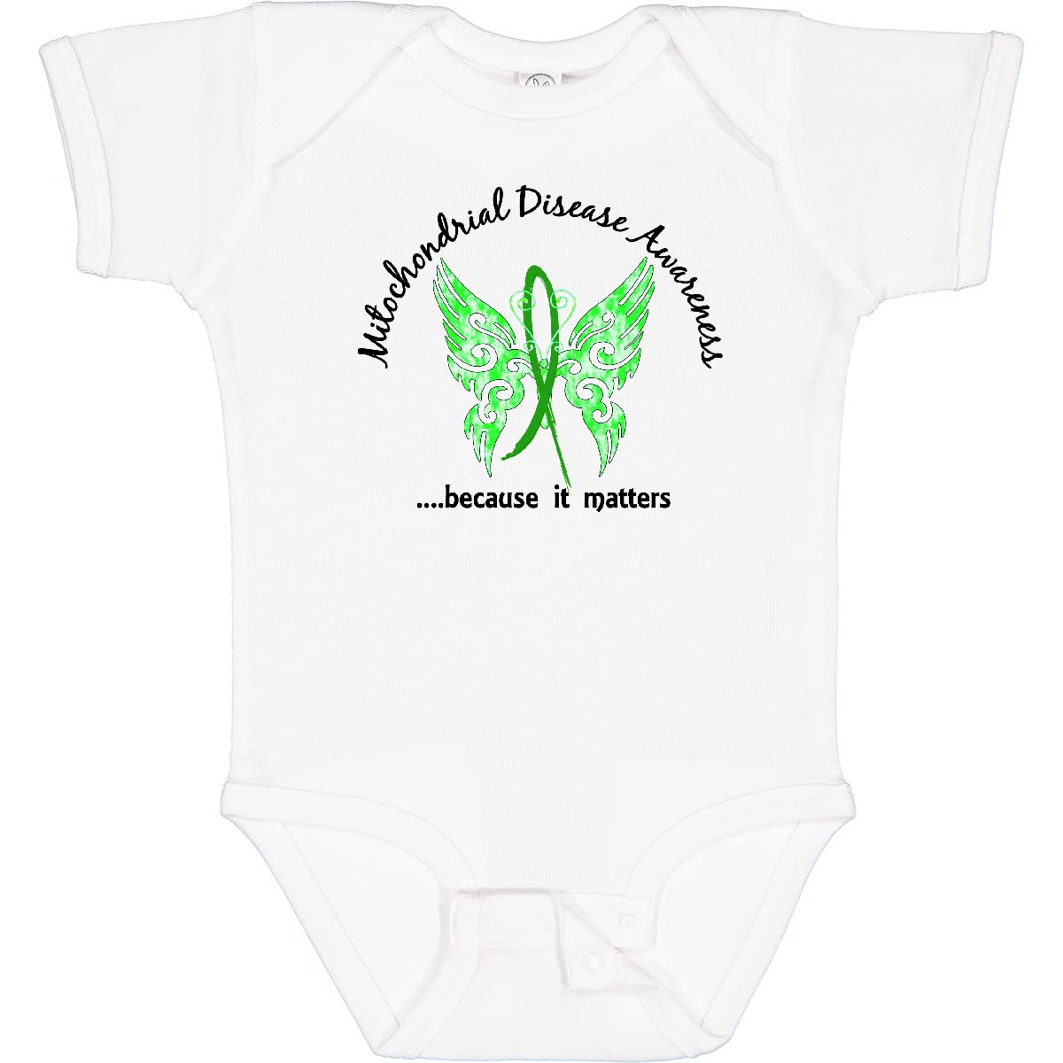 Mitochondrial Disease Awareness Butterfly Print Baby Bodysuit - Soft Cotton Infant Onesie for Boys & Girls | Perfect for Fundraising Events, Hospital Visits & Support Group Gatherings