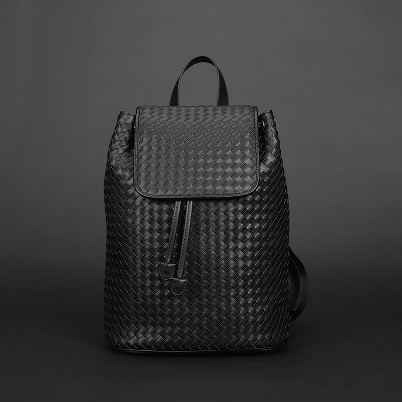 Genuine Leather Woven Large Capacity Casual Backpack for Men & Women - Perfect for Travel, Work, School and Everyday Use