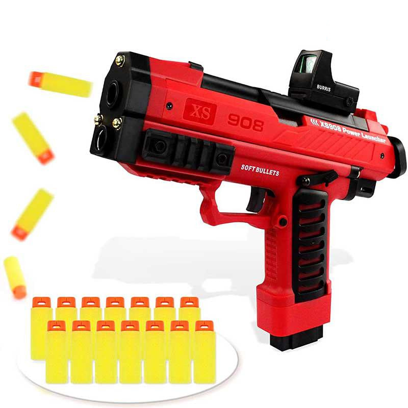 XS908 Raptor Foam Dart Blaster Toy - High Performance Foam Blaster Gun for Kids & Adults - Outdoor & Indoor Nerf Battle Games, Backyard Play, Team Competitions
