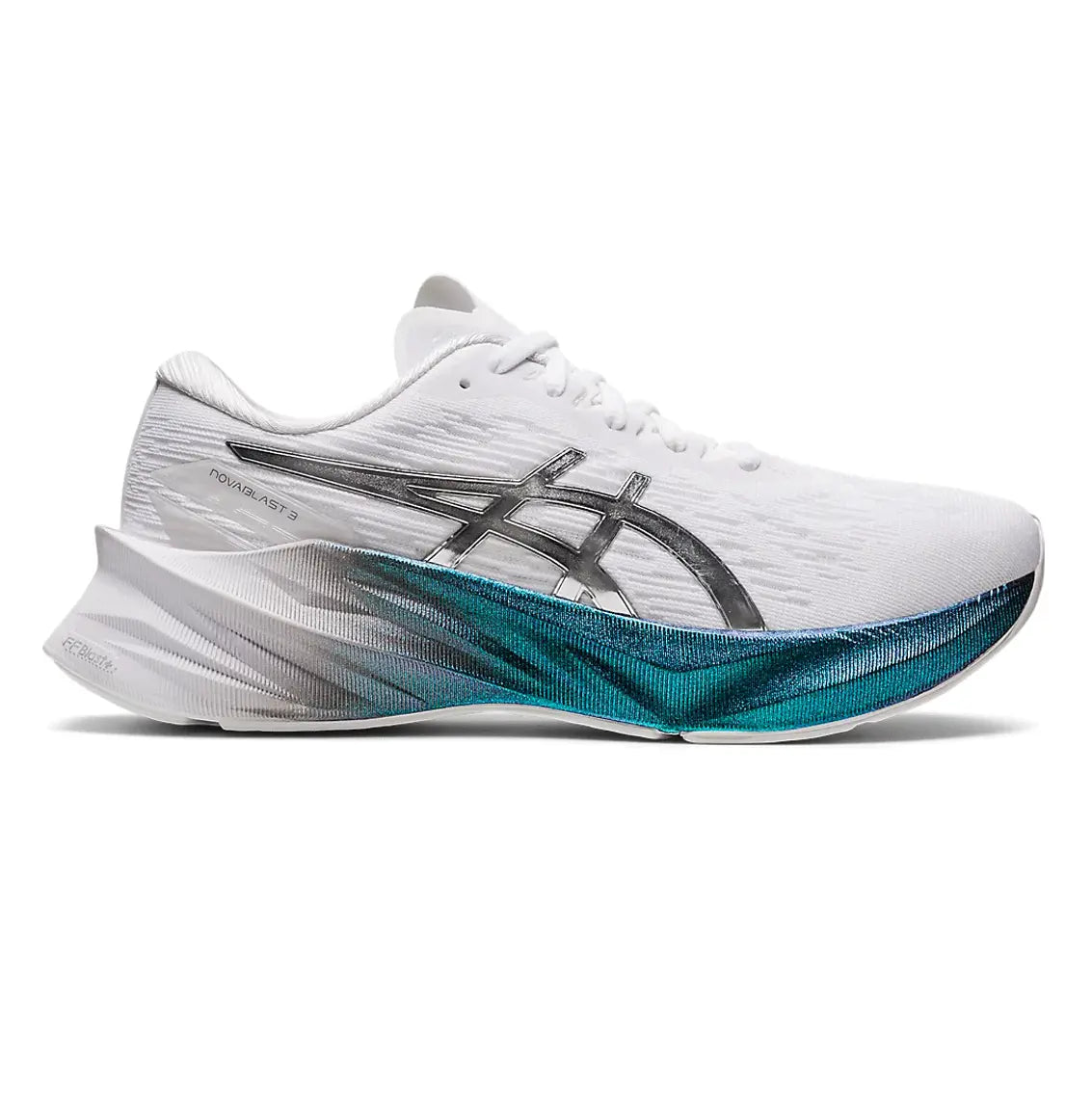 ASICS Novablast 3 Platinum White/Pure Silver Women's Running Shoes - Lightweight Cushioned Sneakers for Jogging, Gym Workouts & Everyday Wear