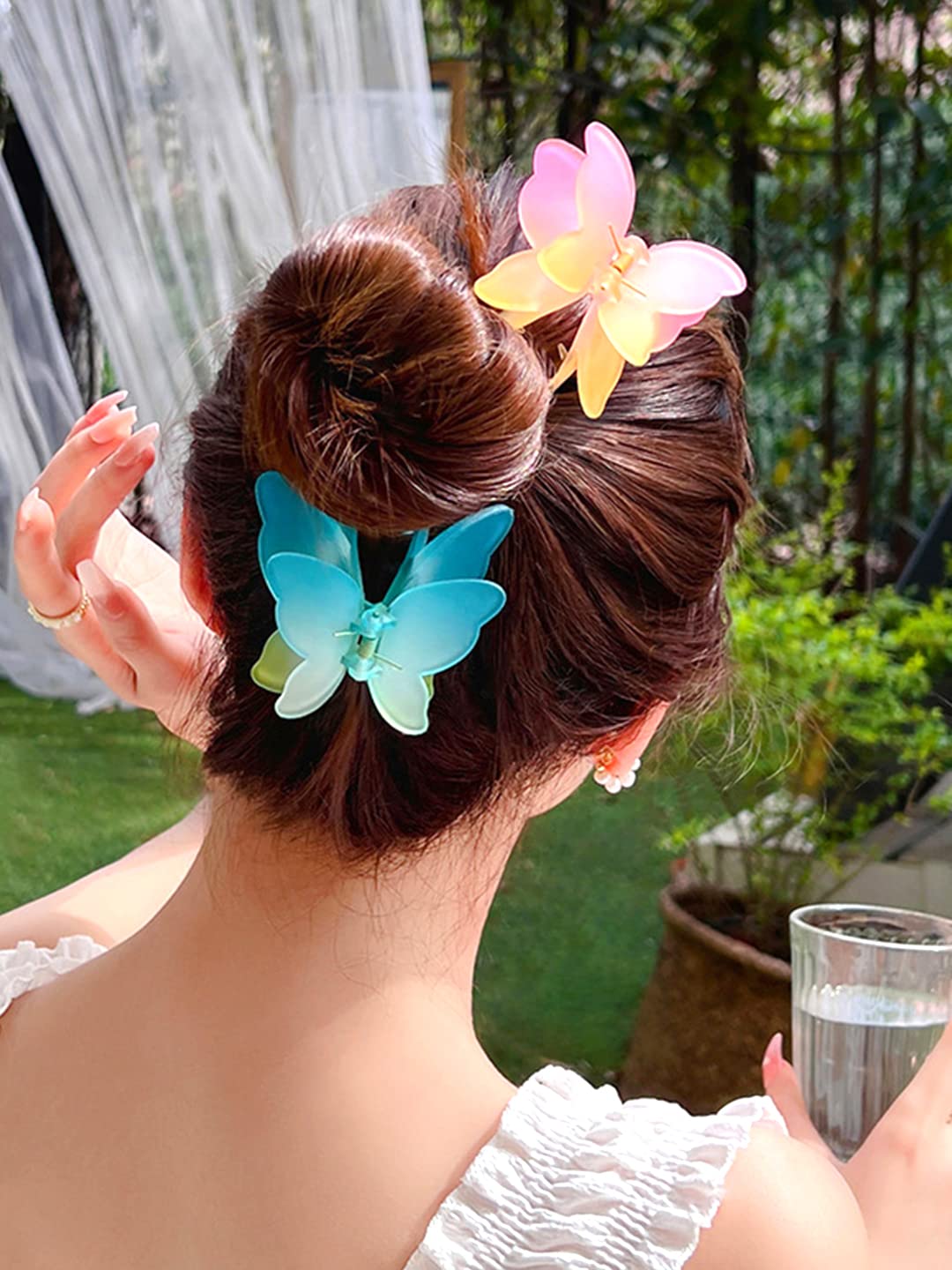 Vibrant Yellow Chime Claw Clips - Colorful Hair Clutches & Large Hair Clips for Women & Girls | Perfect for School, Work, Parties & Everyday Hairstyles