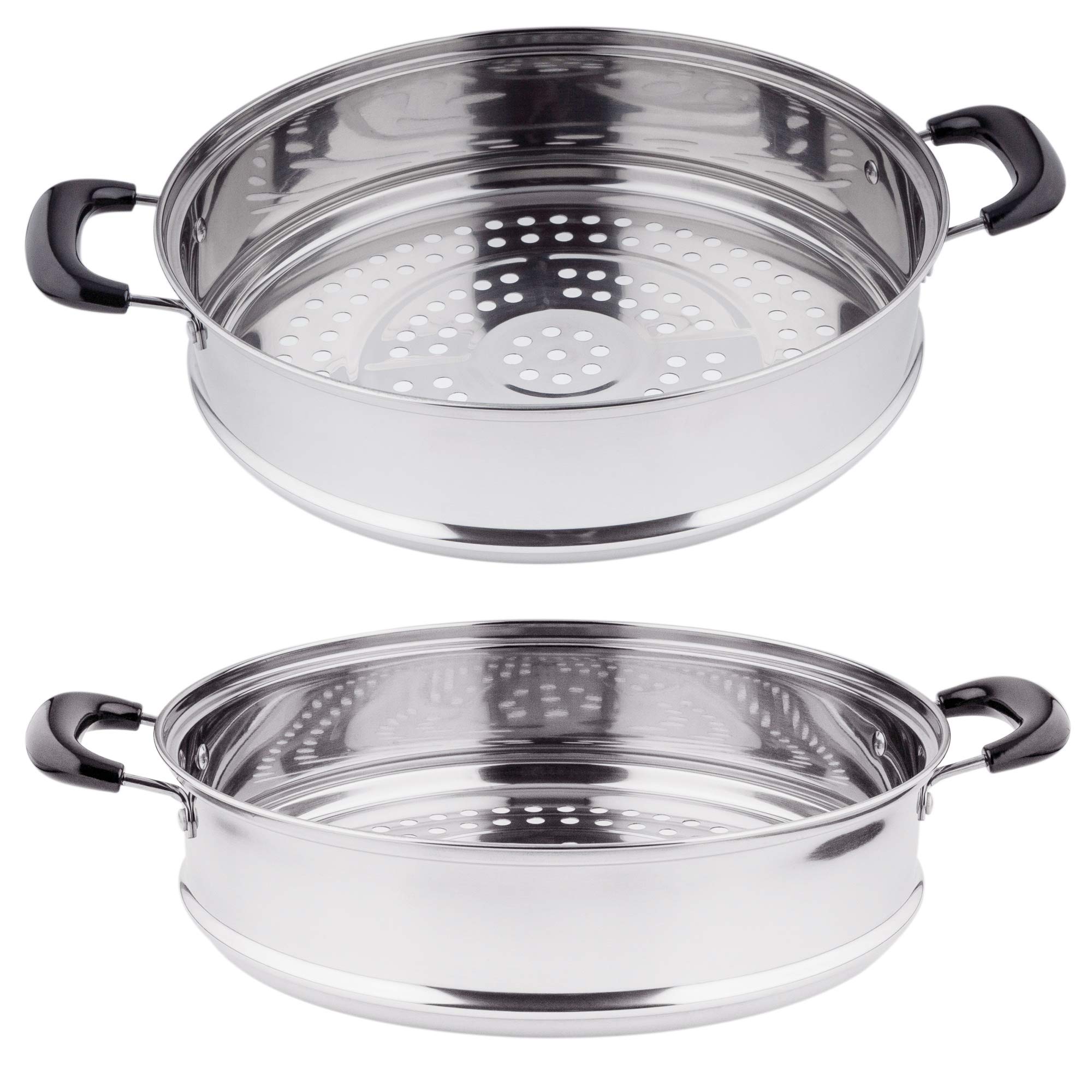3-Tier Stainless Steel Steamer Pot with Stackable Pans & Lid - 16 qt Multi-Layer Vegetable & Food Cooker for Tamales, Dumplings & Healthy Meals - Perfect for Home Cooking, Meal Prep & Large Gatherings